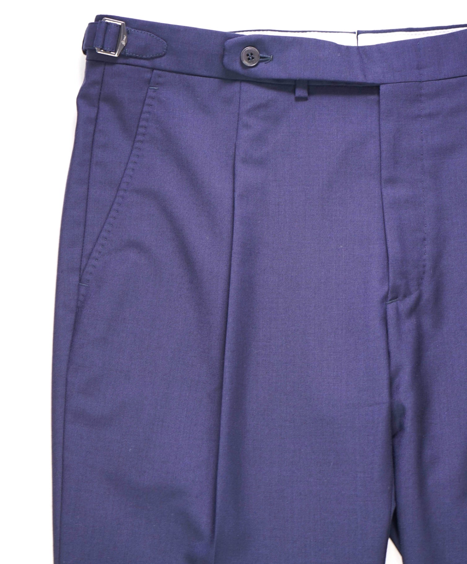 $1,095 Brioni - Navy SIngle Dart SIDE TAB Wool Dress Pants - 34W