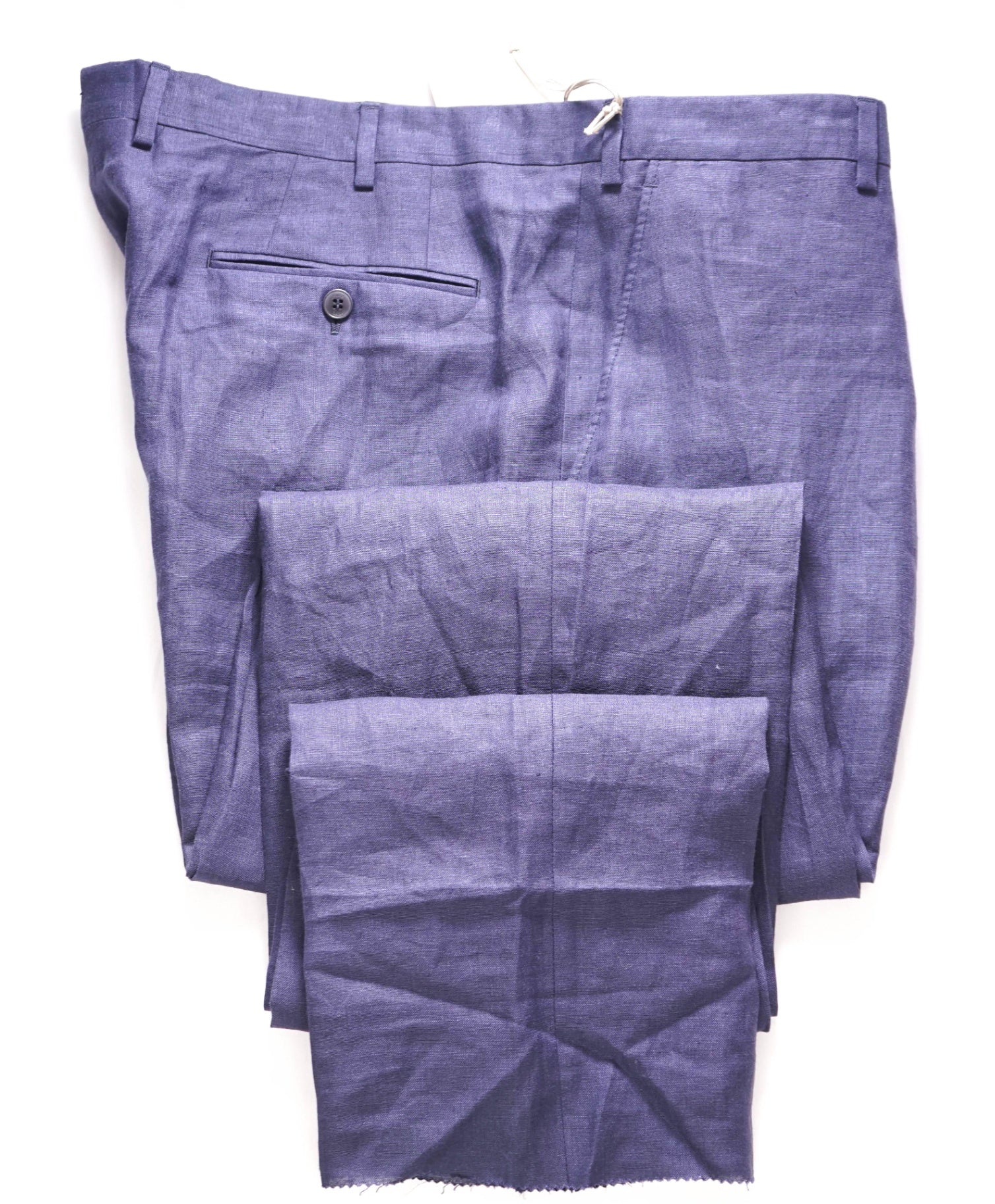 $950 BRIONI - Solid SLIM Blue PURE LINEN Dress Pants - 40W