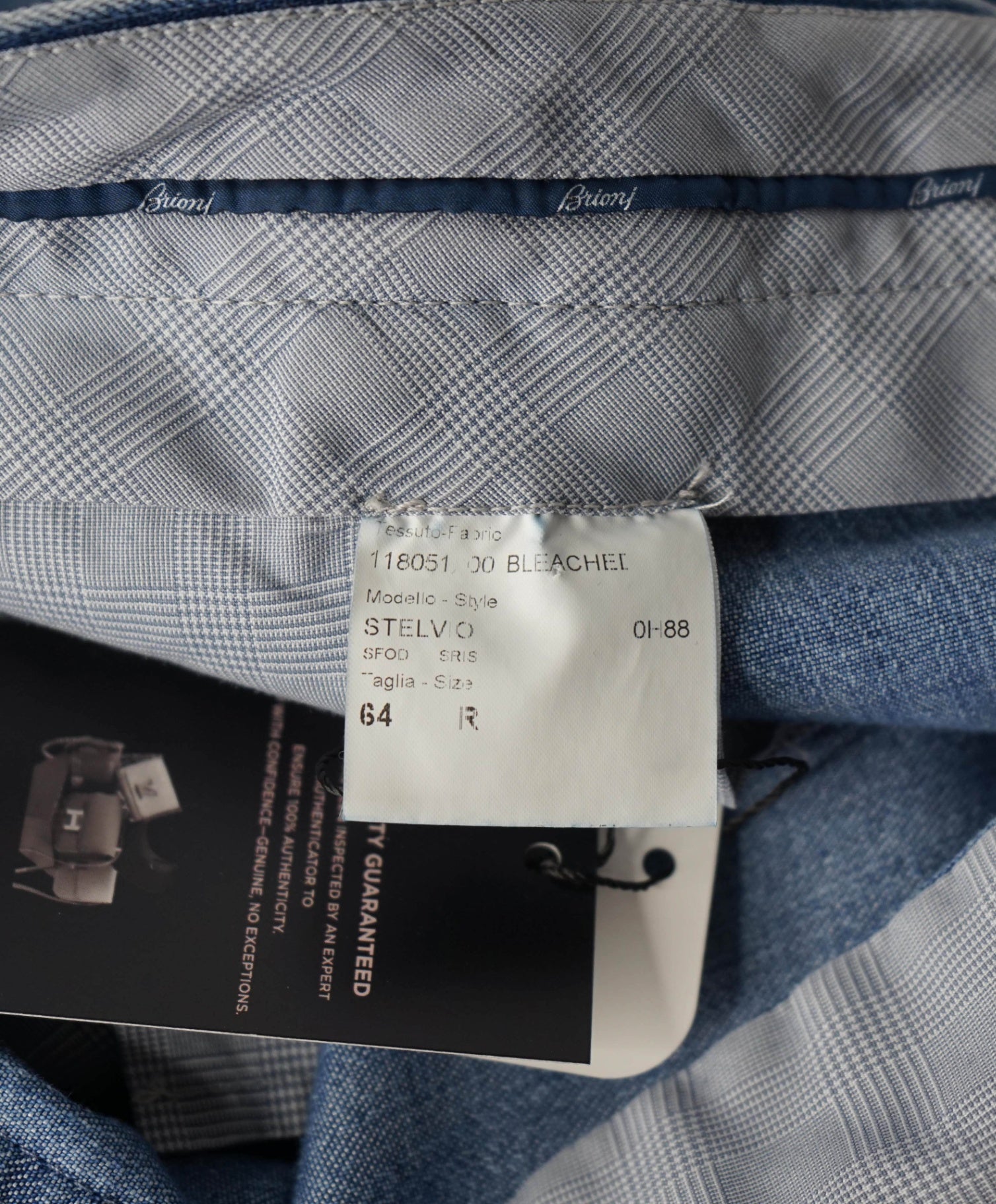 $745 Brioni - Blue Denim Cotton/Polyester Performance Pants - 42W