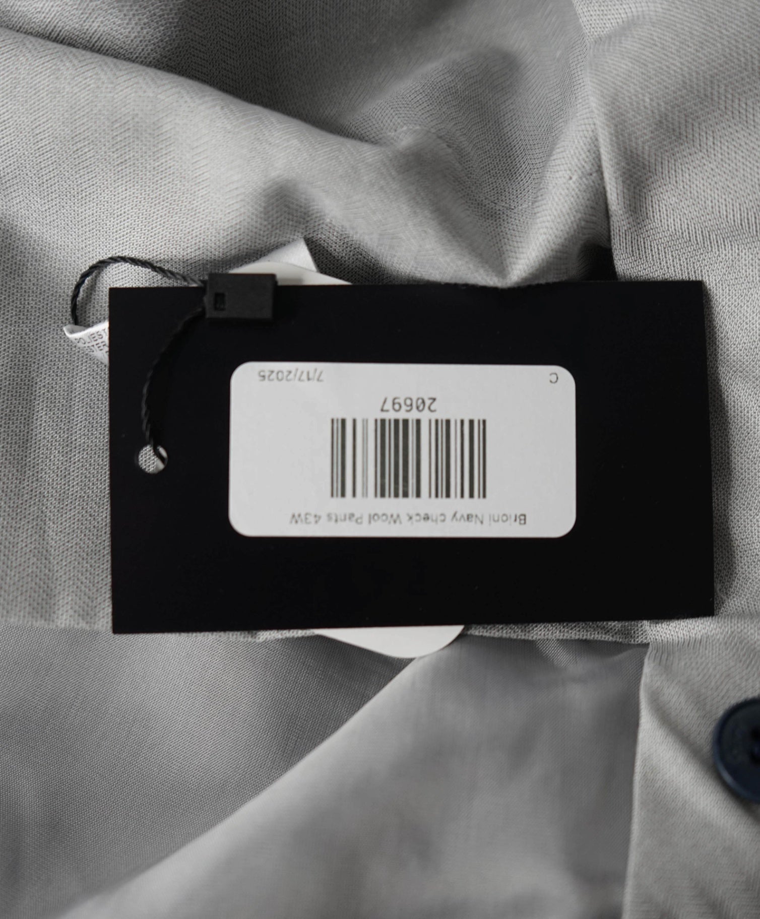 $1,095 Brioni Navy Check Wool Pants 42W