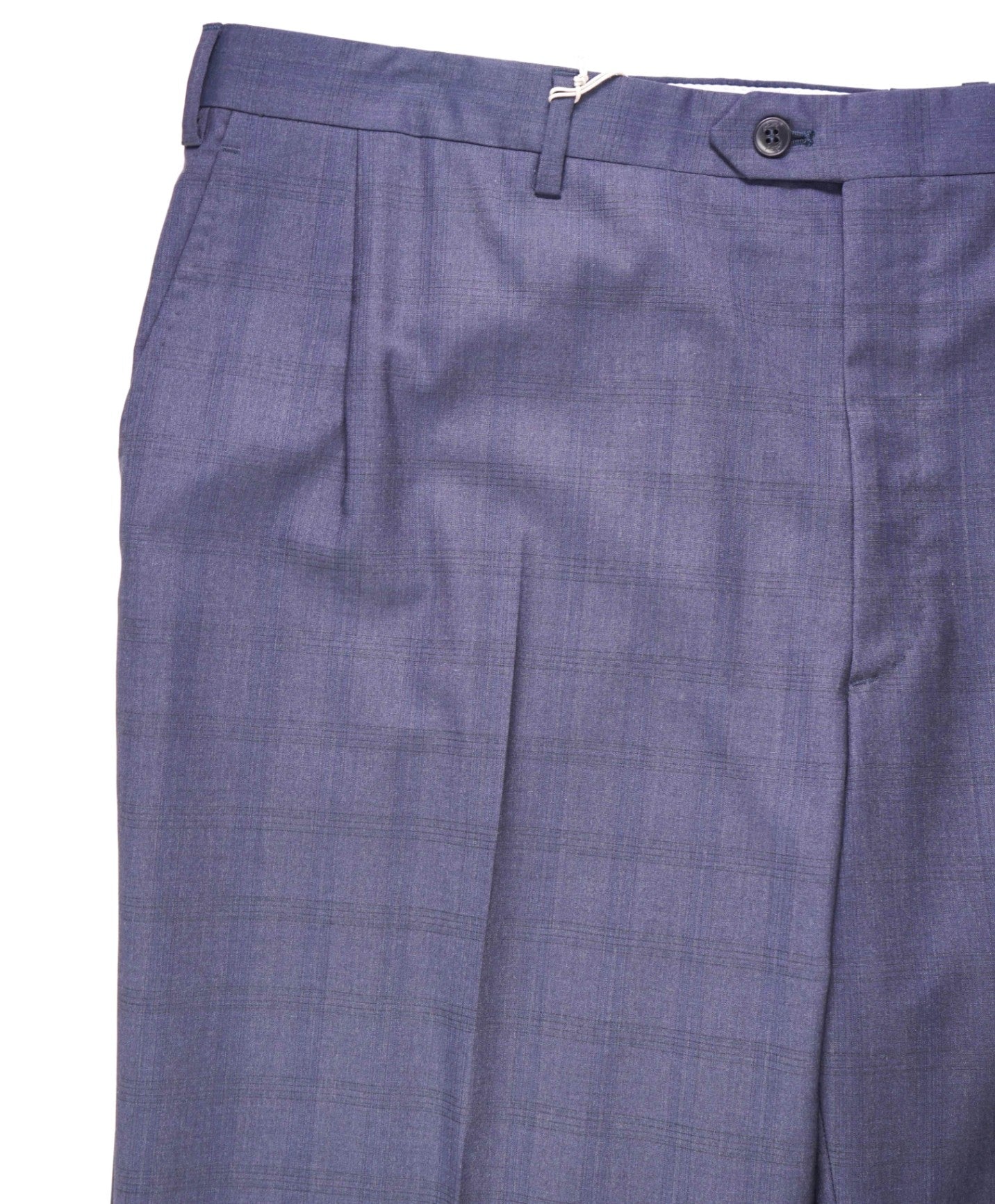 $1,095 BRIONI Navy Plaid Wool Dress Pants 42W