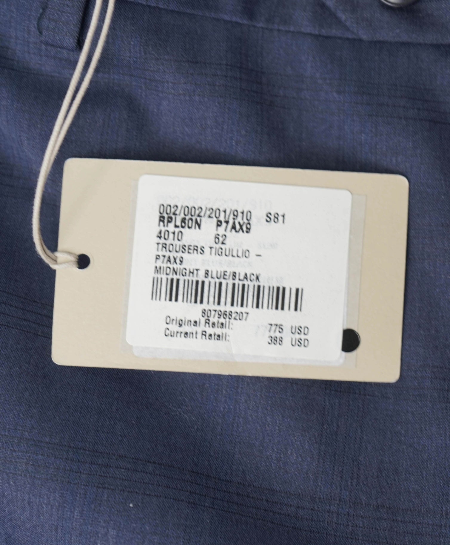 $1,095 BRIONI Navy Plaid Wool Dress Pants 42W