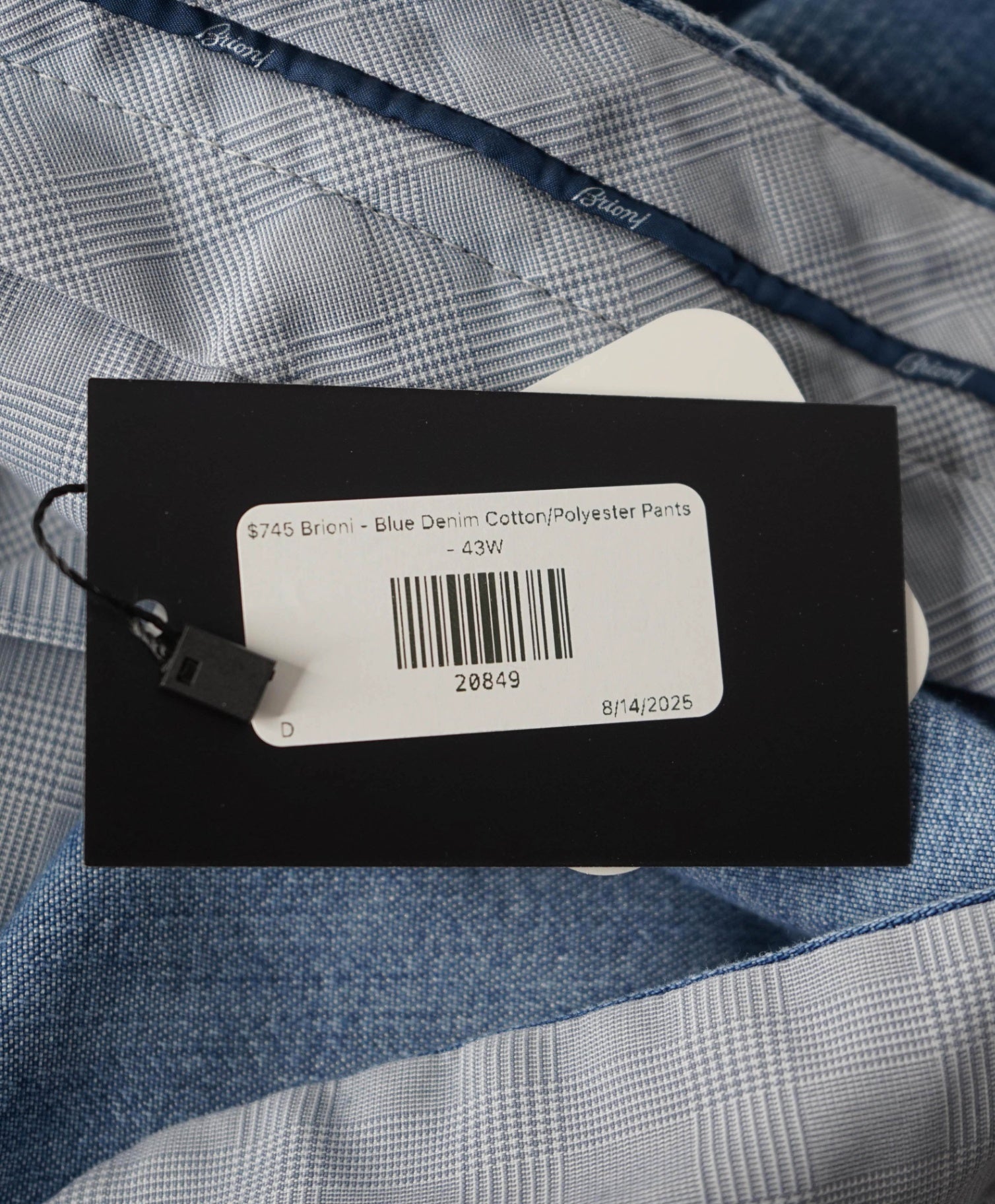 $745 Brioni - Blue Denim Cotton/Polyester Performance Pants - 42W