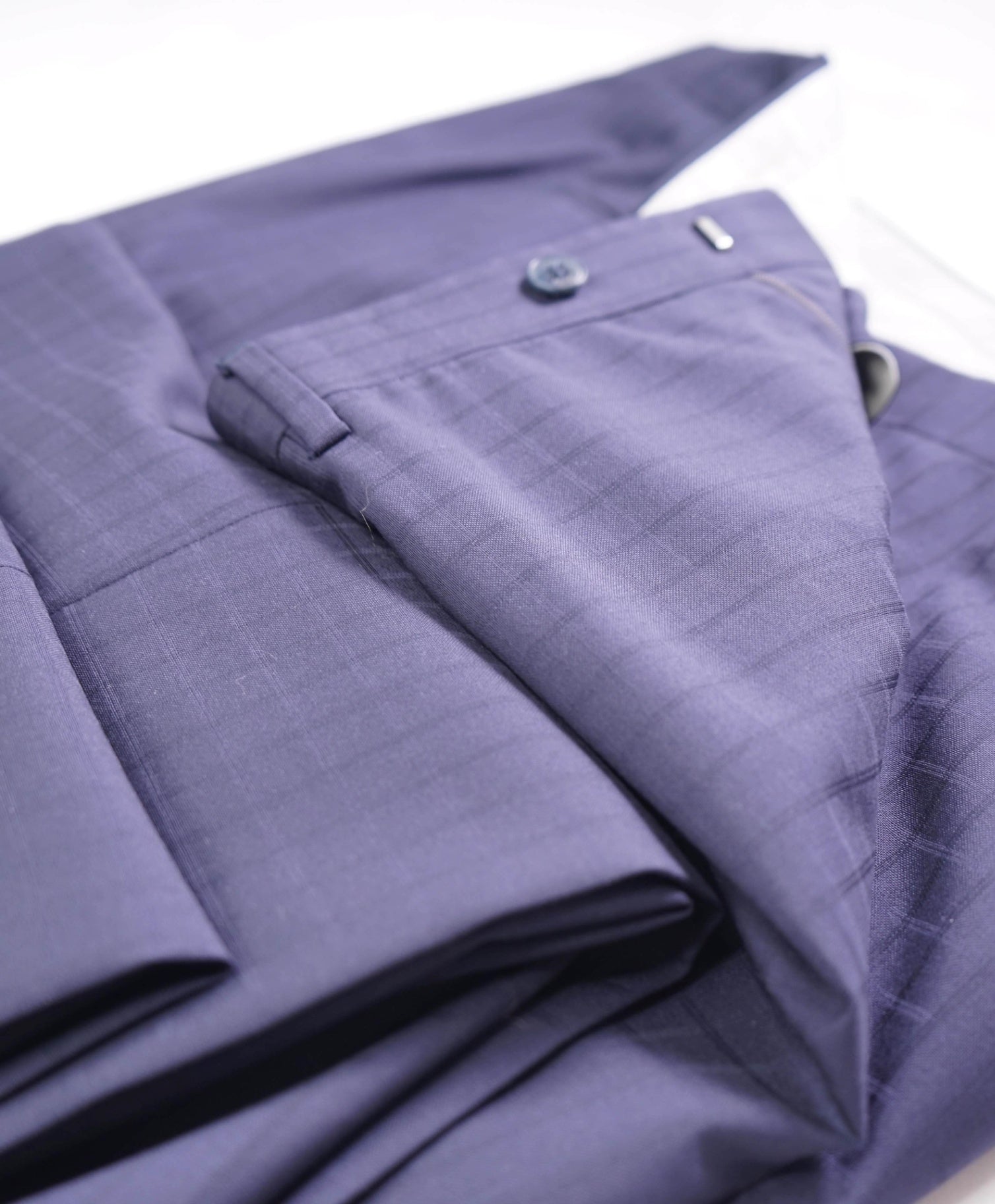 $1,095 Brioni Navy Check Wool Pants 42W