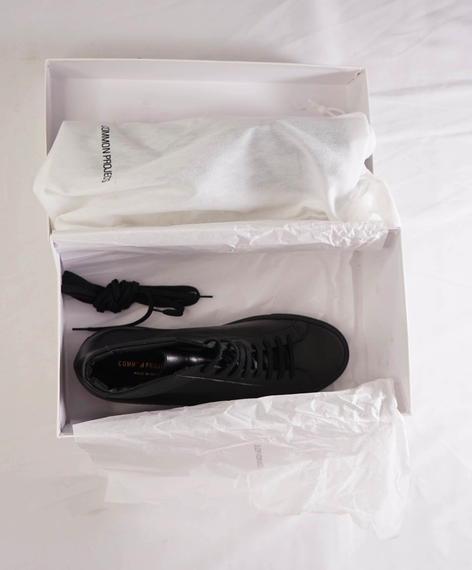 $450 COMMON PROJECTS - Achilles Mid Black Sneakers Leather - US 9 (42EU)