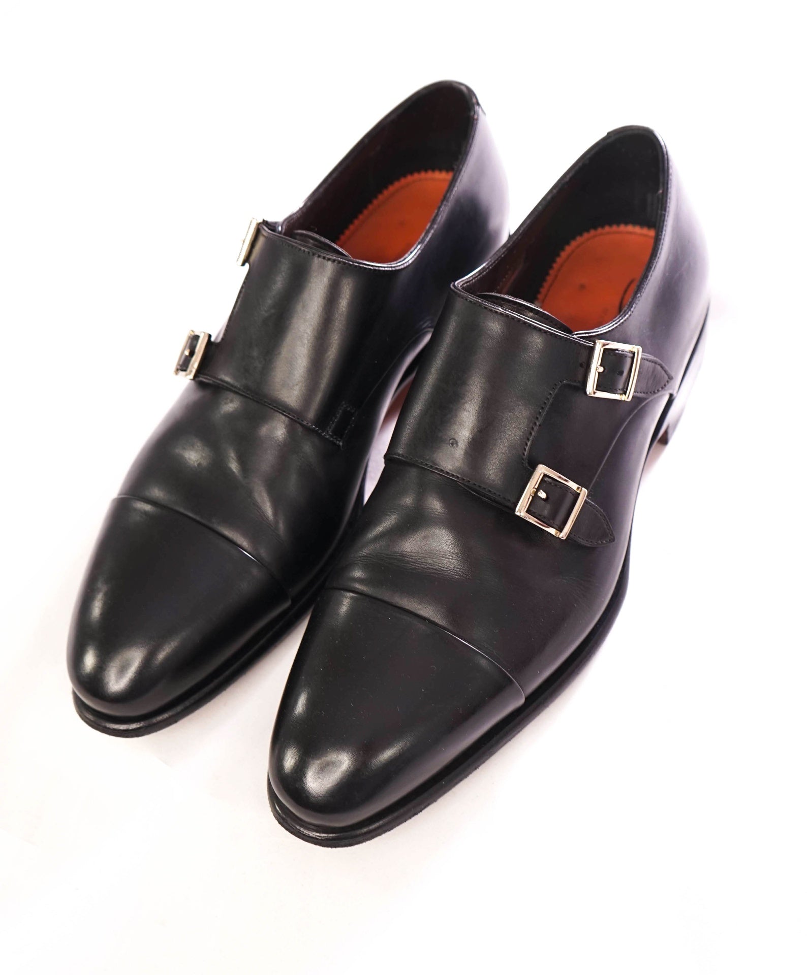 $1,595 SANTONI - "GOODYEAR WELT” Monk Strap Loafers - US 9.5 (UK8.5)
