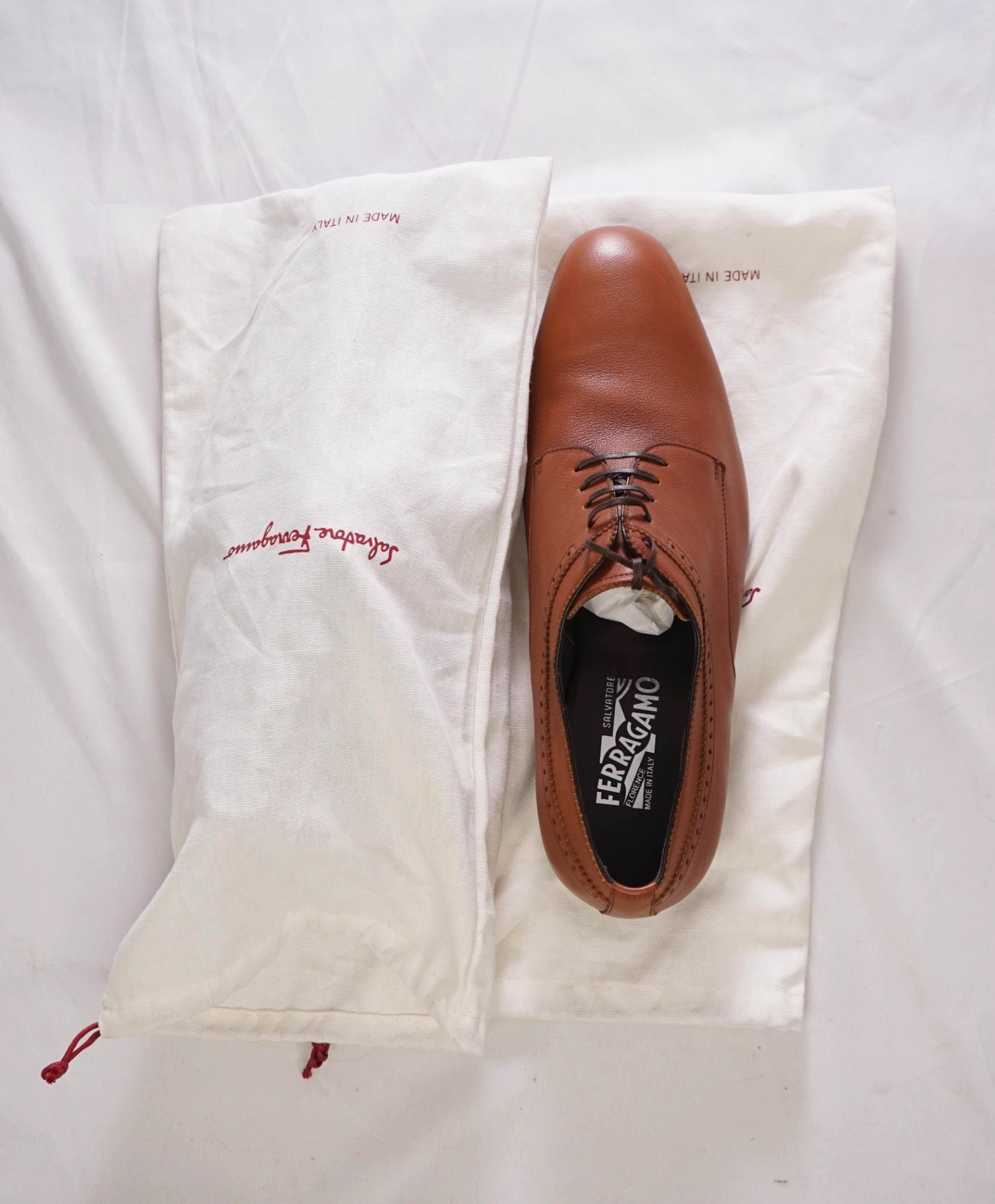 $880 SALVATORE FERRAGAMO - Brown "LORETO" Derbies - 11.5 3E