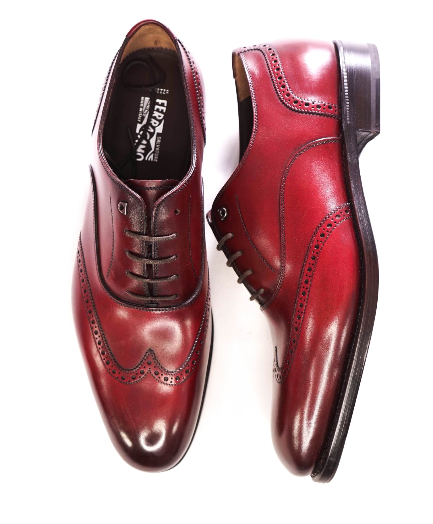 $1,550 FERRAGAMO TRAMEZZA - Red "RAPHAEL" Oxfords - 10.5 EE