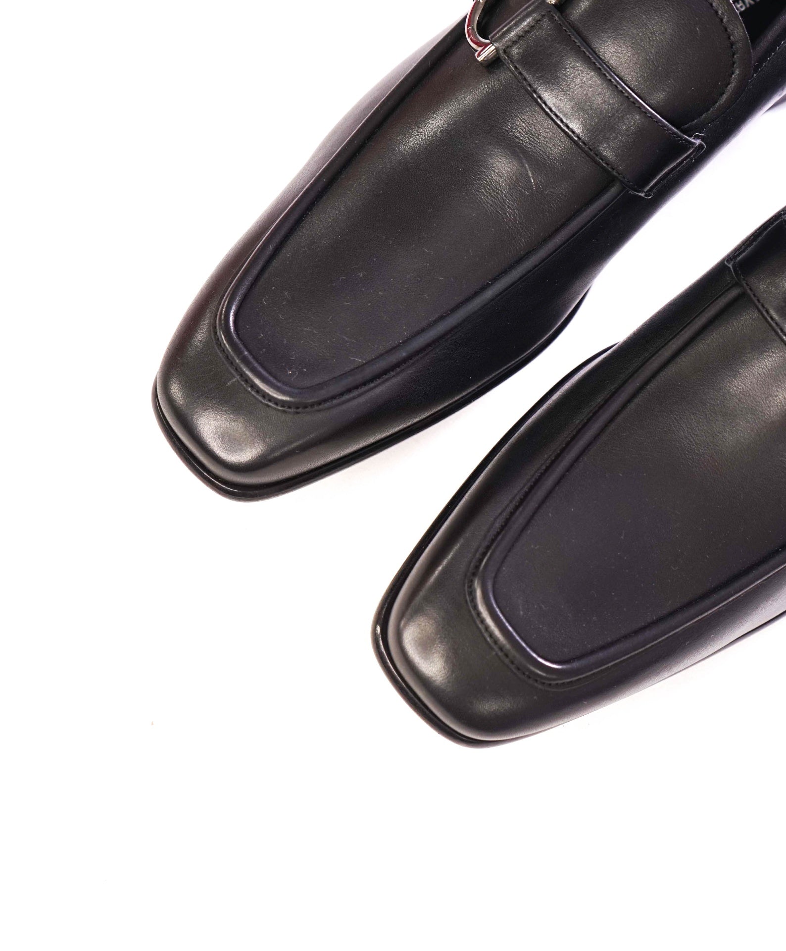 $950 FERRAGAMO - Black *NUTI* GANCINI Leather Loafers - 11 D
