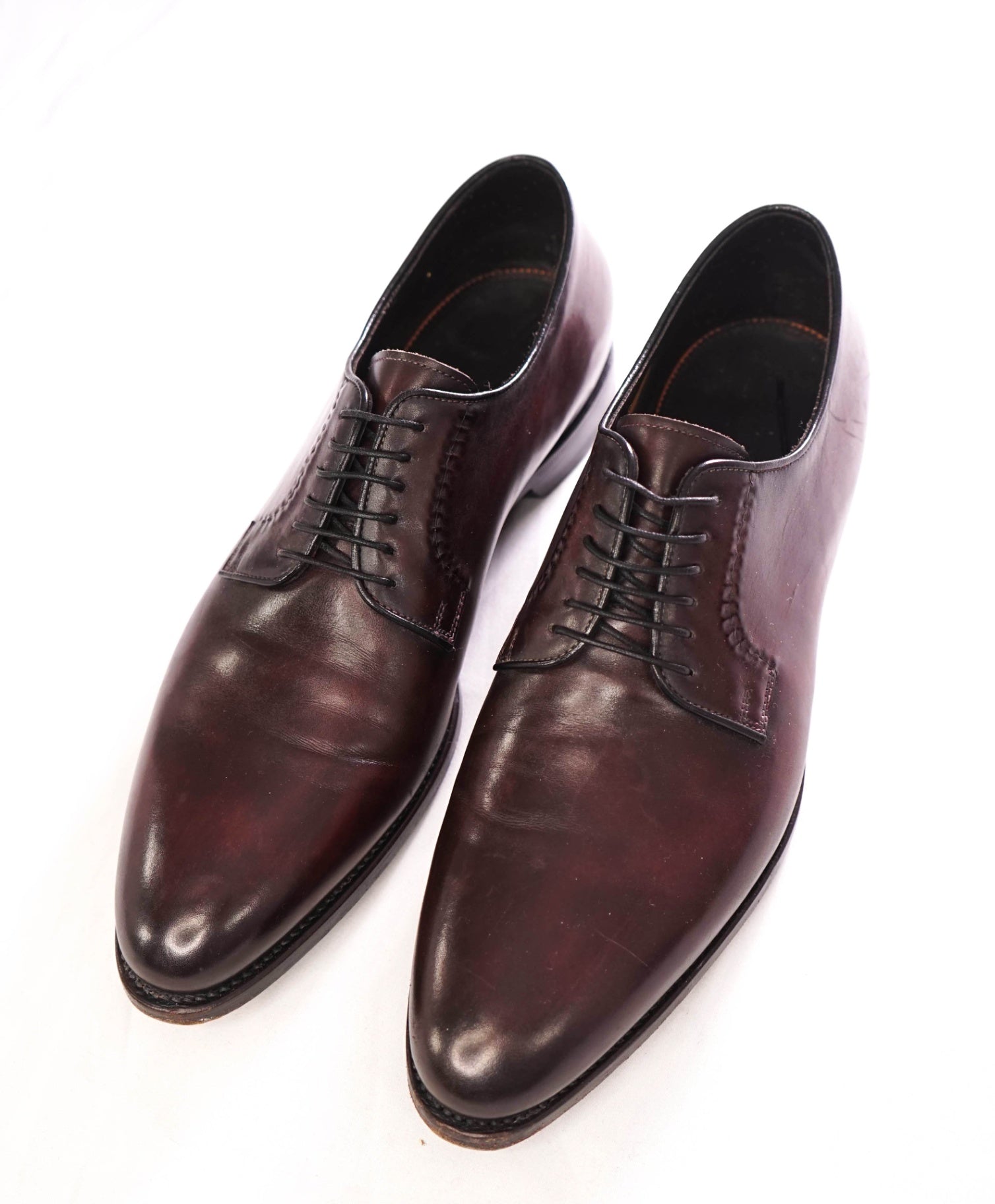 $1,130 SANTONI - GOODYEAR Plum Derbies Leather - US 12 (UK11)
