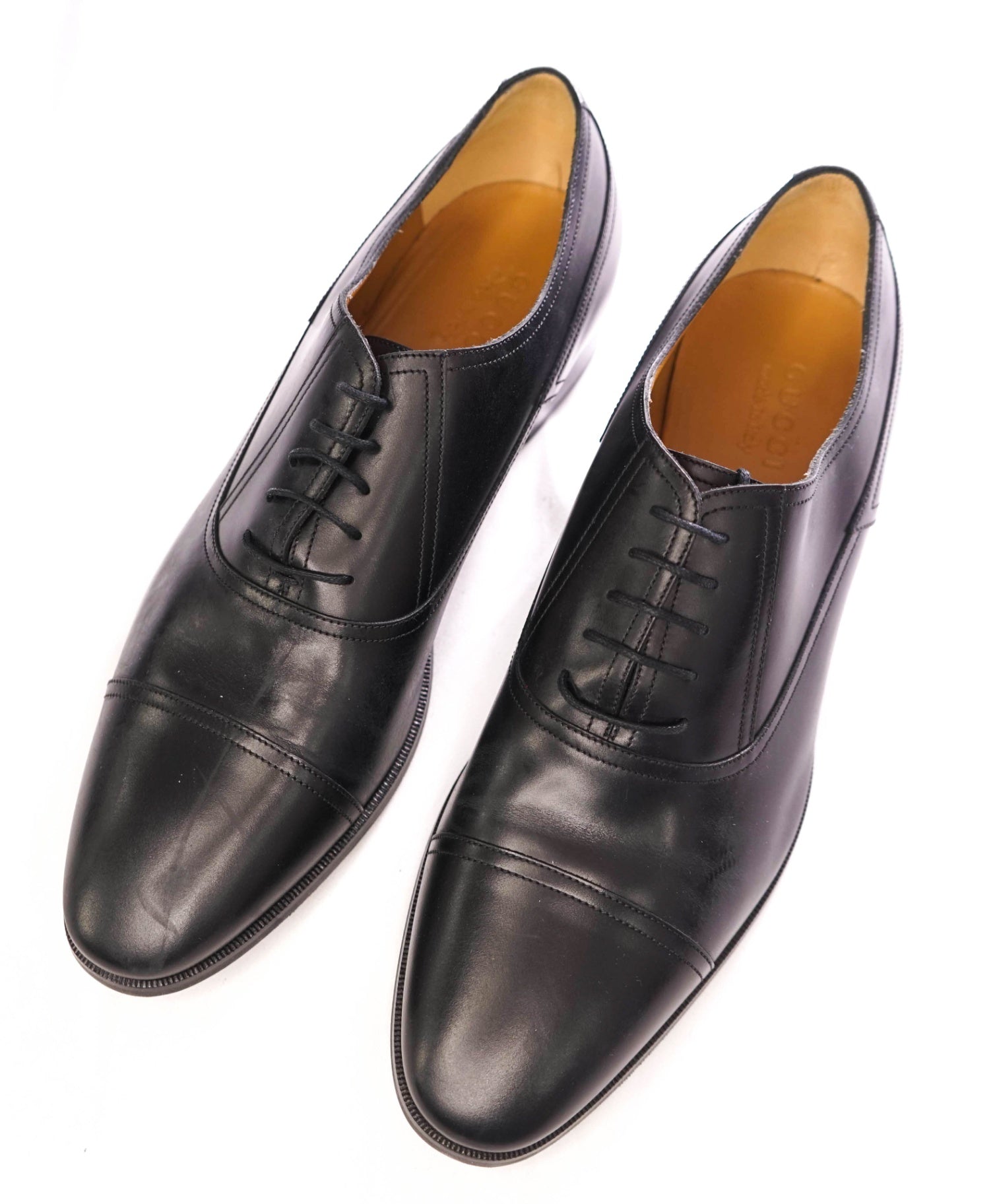 $970 GUCCI - Black "SPIRIT" Oxfords Leather - US 11.5 (11GUCCI)