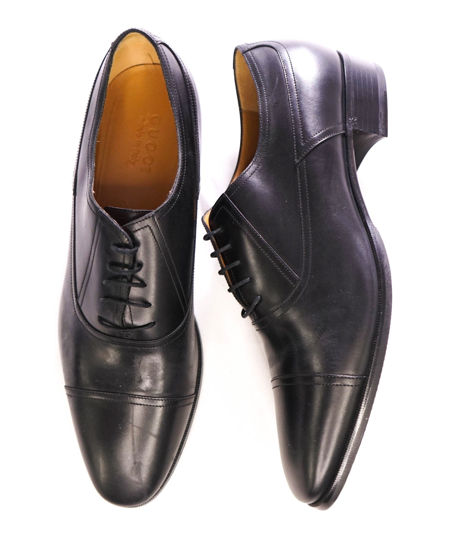 $970 GUCCI - Black "SPIRIT" Oxfords Leather - US 11.5 (11GUCCI)