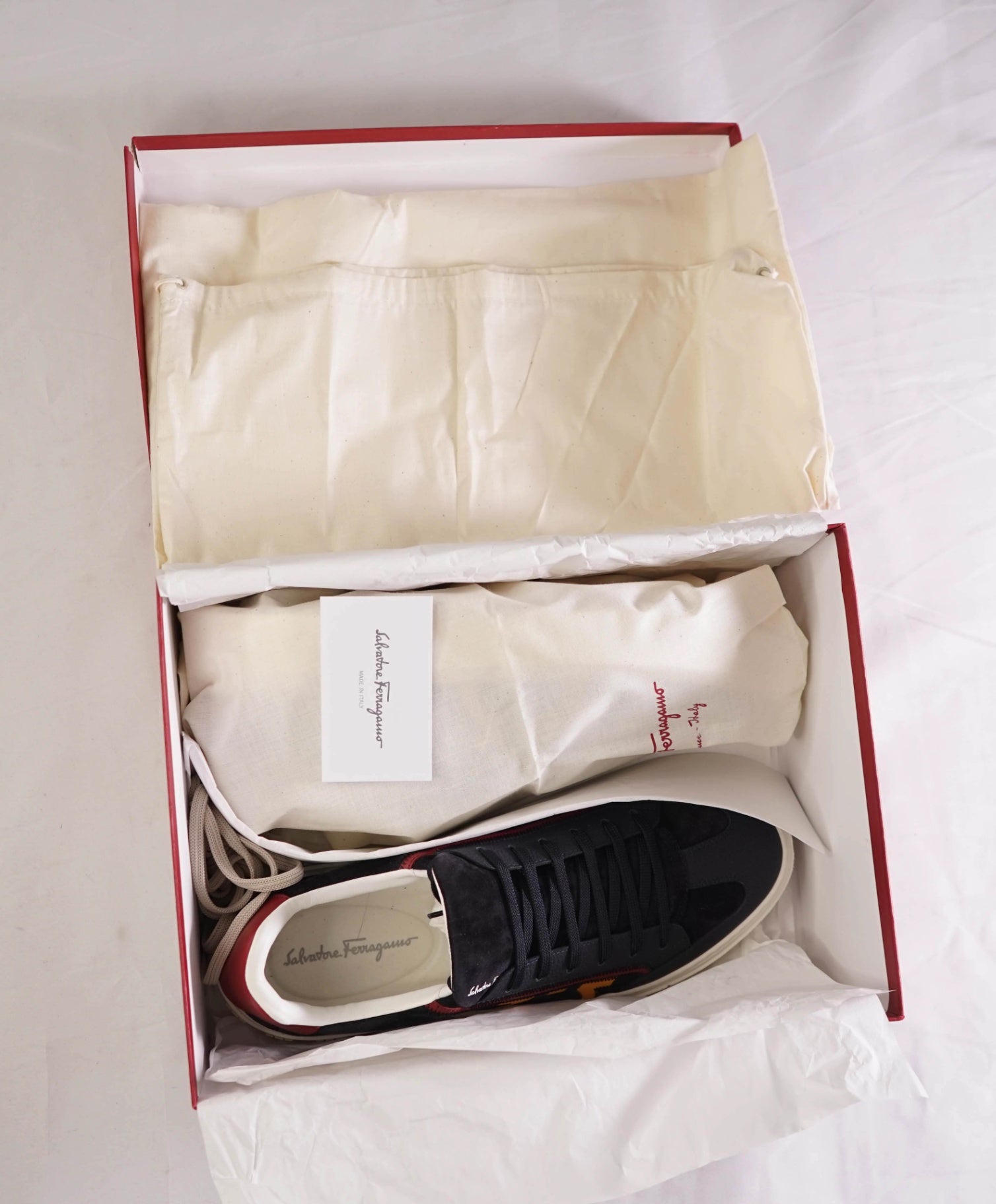$750 FERRAGAMO - *BORG 5* Blue/Yellow Gancini Sneaker - 11 M
