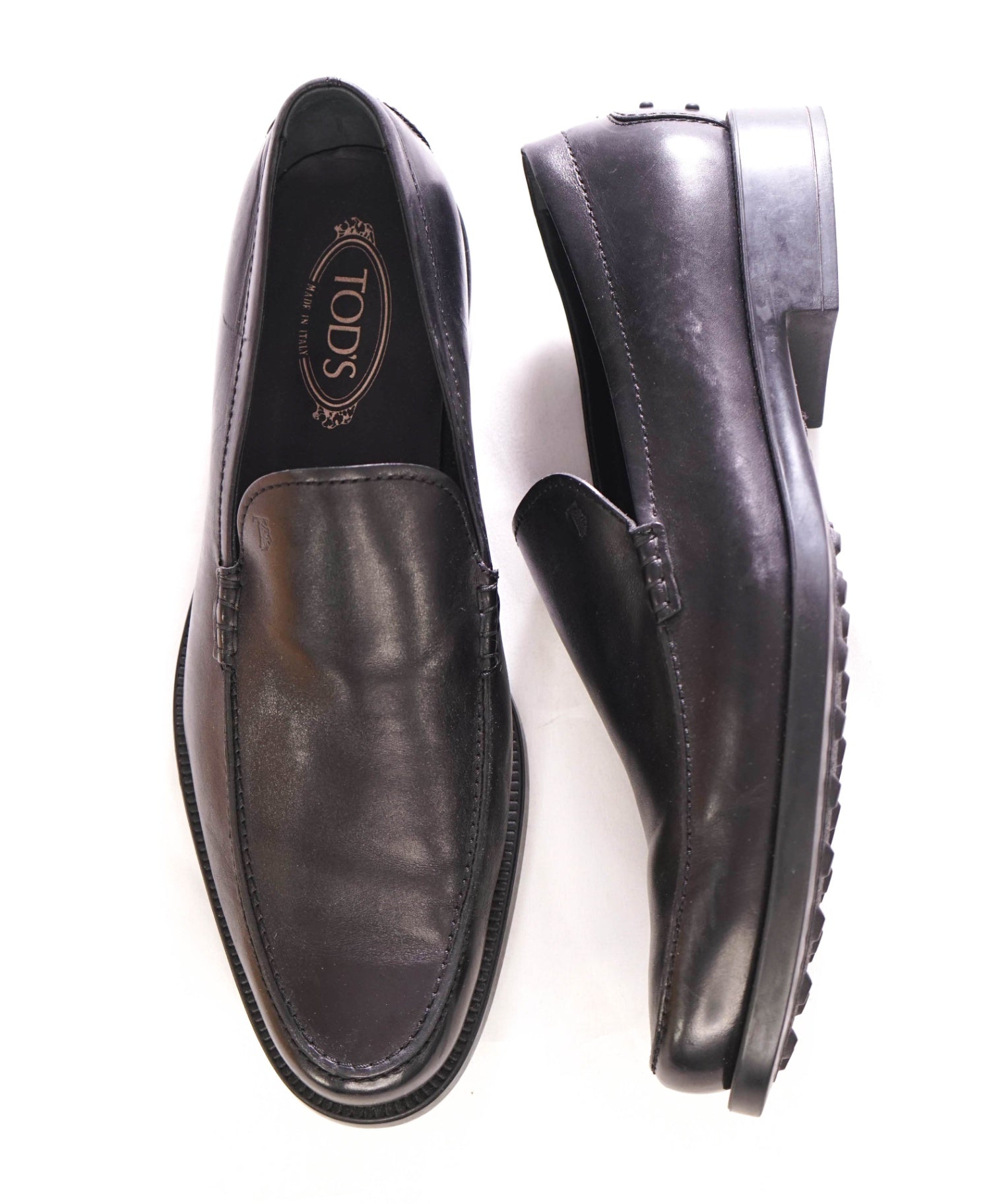$825 TOD'S - BOSTON Black Leather Loafers - US 13.5 (12.5UK)