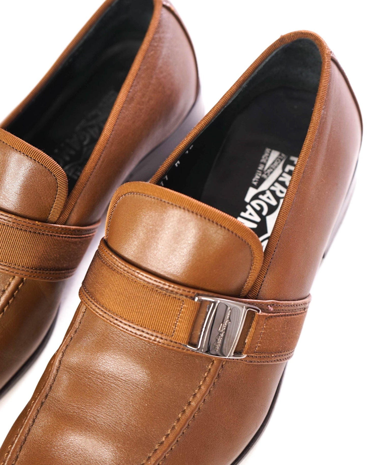 $780 FERRAGAMO - SARDEGNA Brown Loafers Leather - 8.5 3E