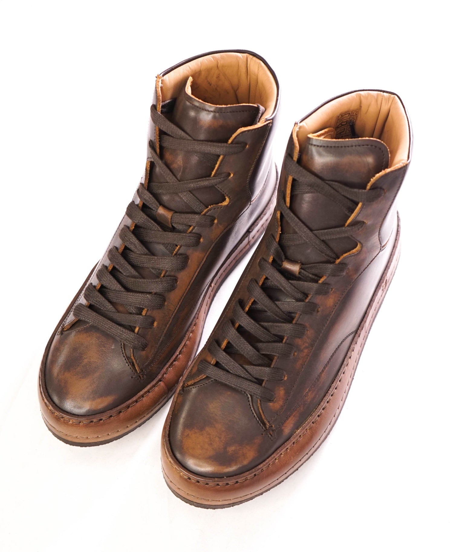 $698 JOHN VARVATOS -"Wooster Artisan High Top" Leather - US 8.5