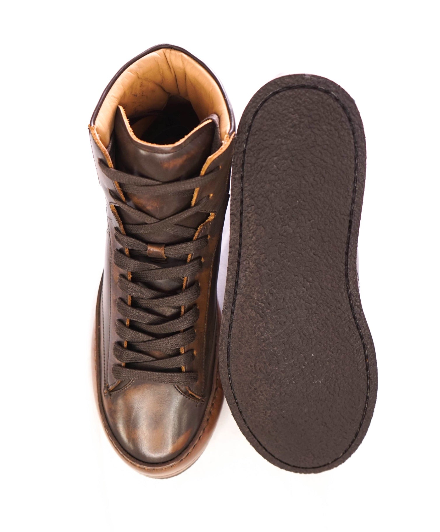 $698 JOHN VARVATOS -"Wooster Artisan High Top" Leather - US 8.5