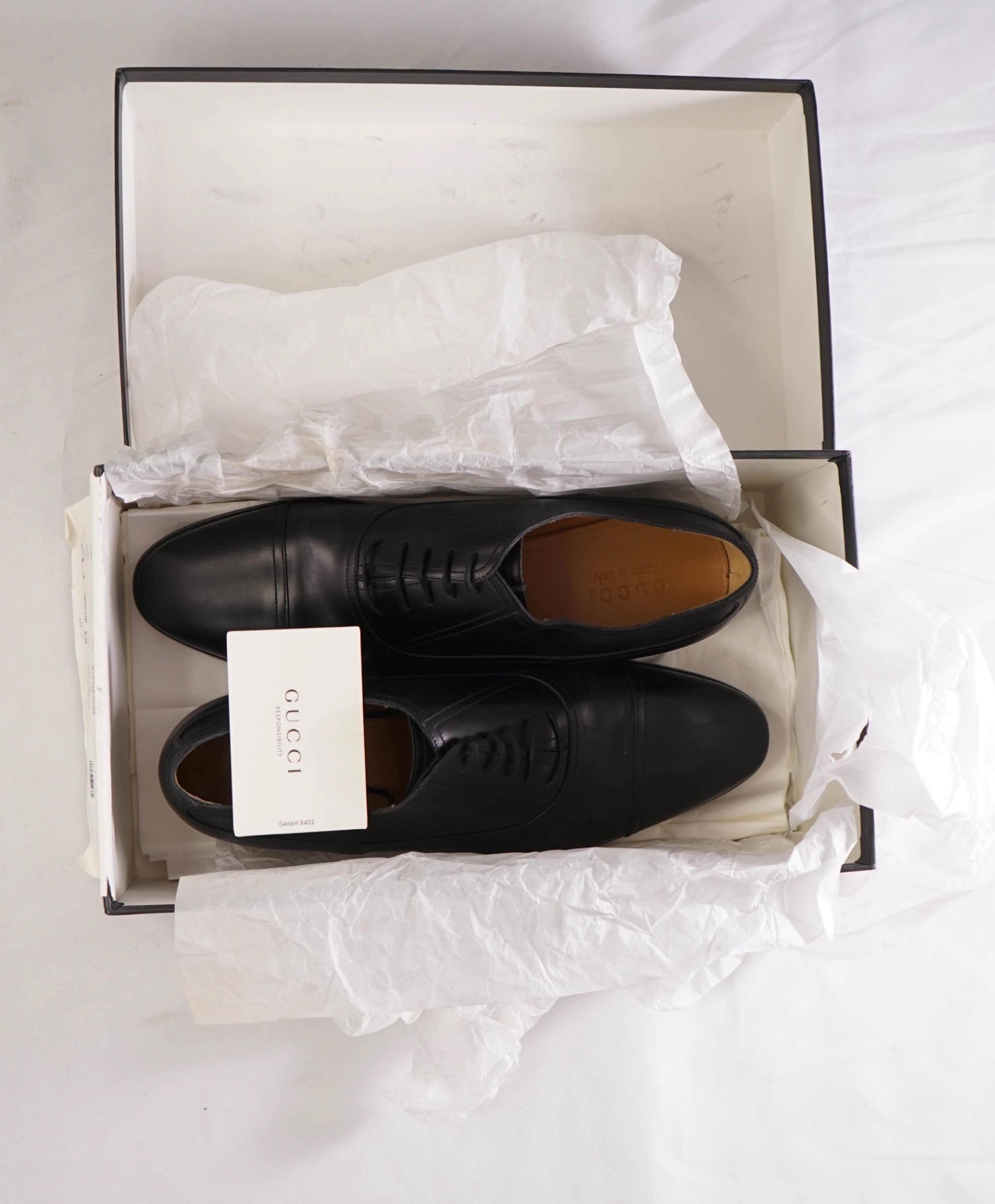 $970 GUCCI - Black "SPIRIT" Oxfords Leather - US 11.5 (11GUCCI)