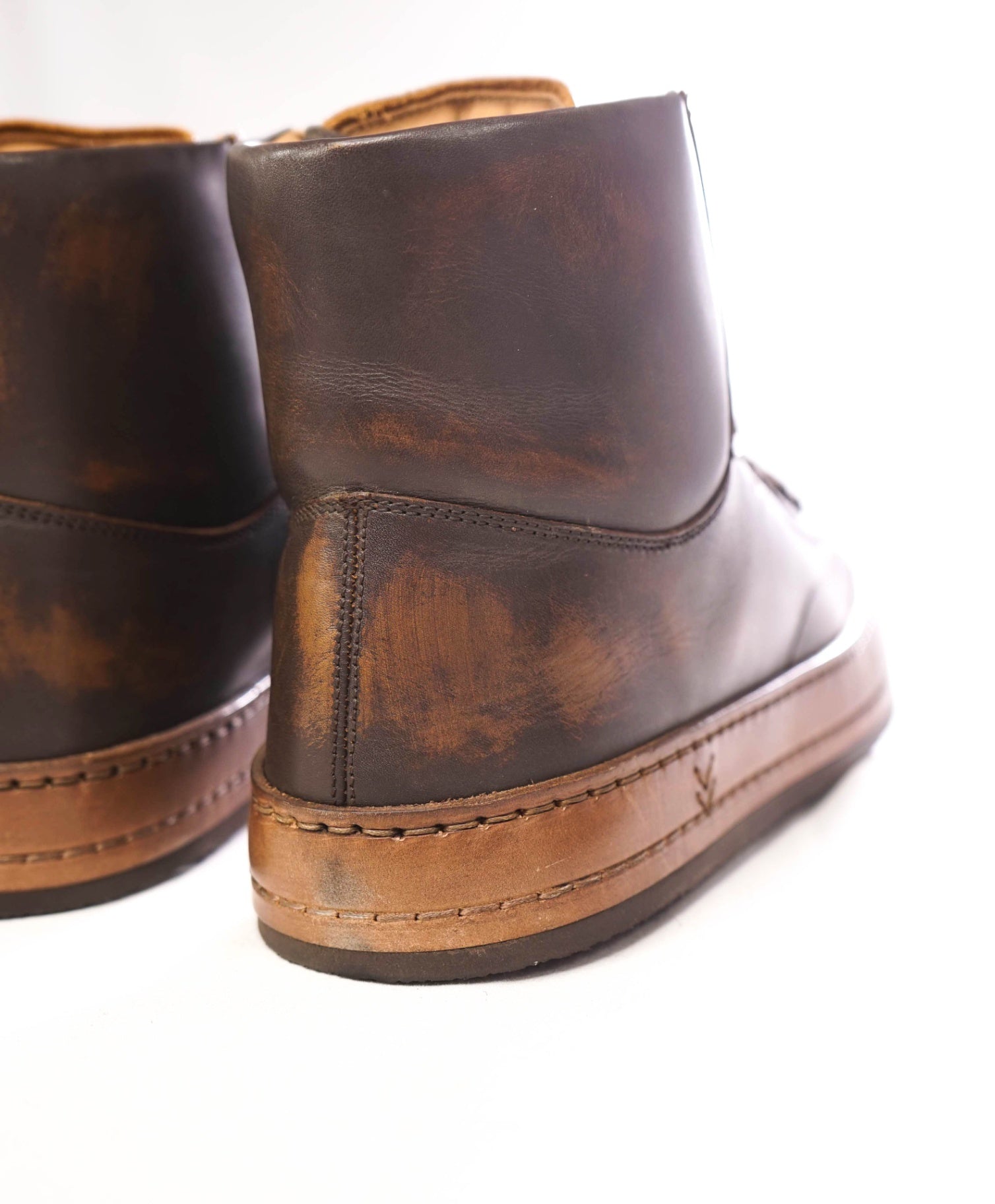 $698 JOHN VARVATOS -"Wooster Artisan High Top" Leather - US 8.5