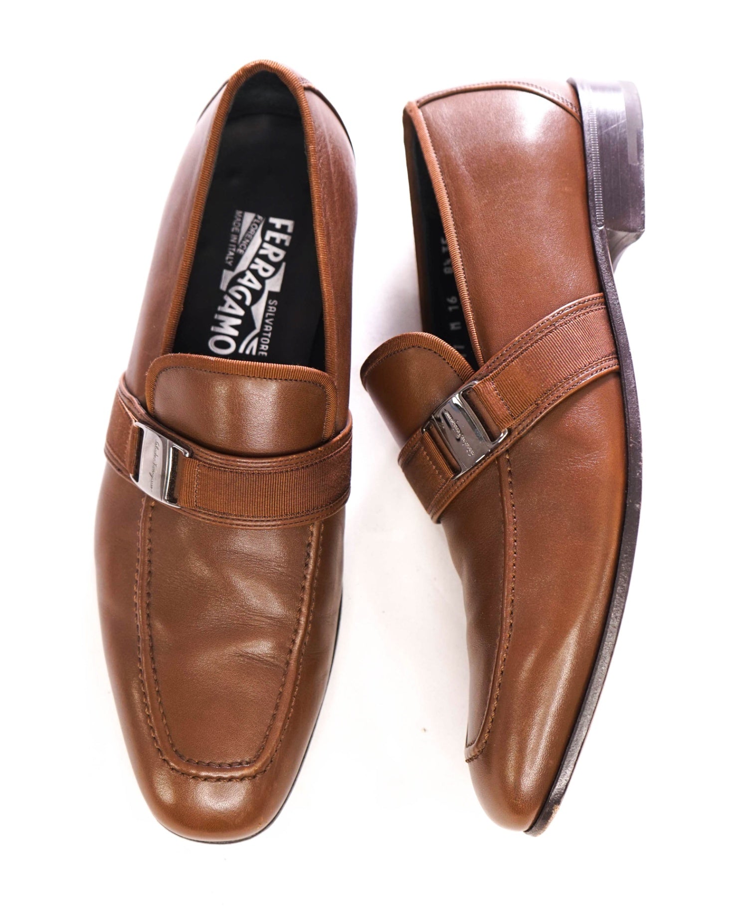 $780 FERRAGAMO - SARDEGNA Brown Loafers Leather - 8.5 3E