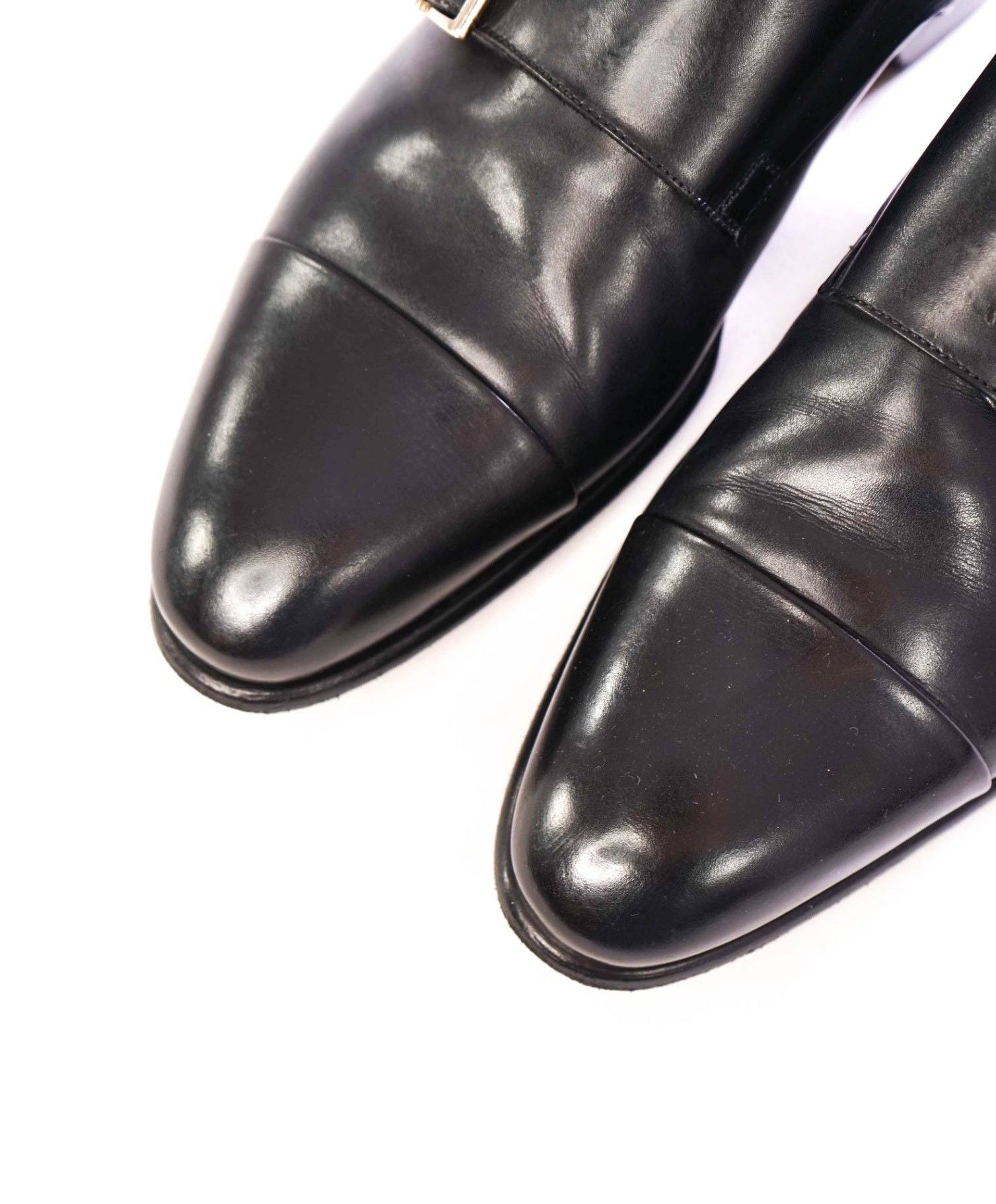 $1,595 SANTONI - "GOODYEAR WELT” Monk Strap Loafers - US 9.5 (UK8.5)