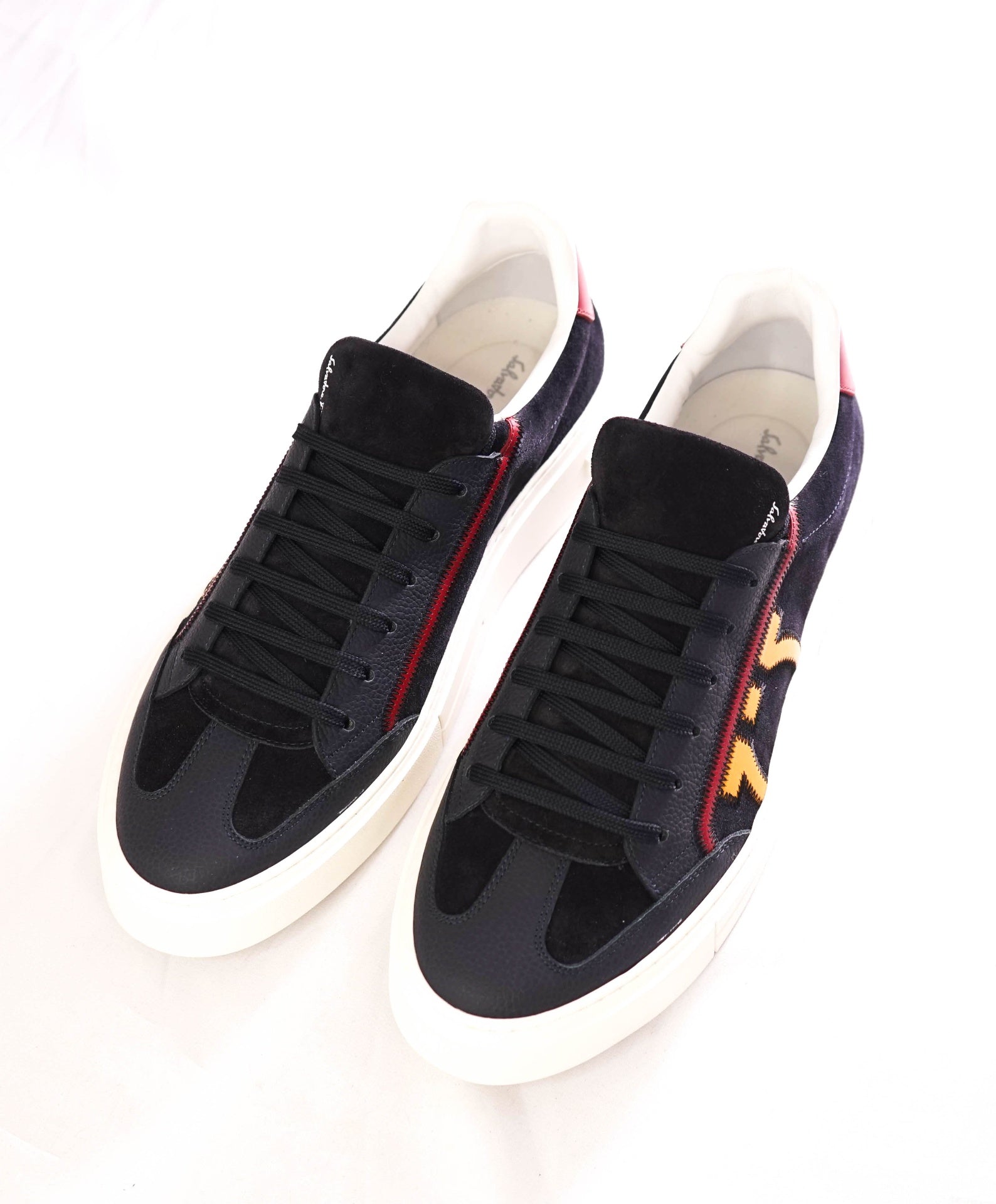 $750 FERRAGAMO - *BORG 5* Blue/Yellow Gancini Sneaker - 11 M