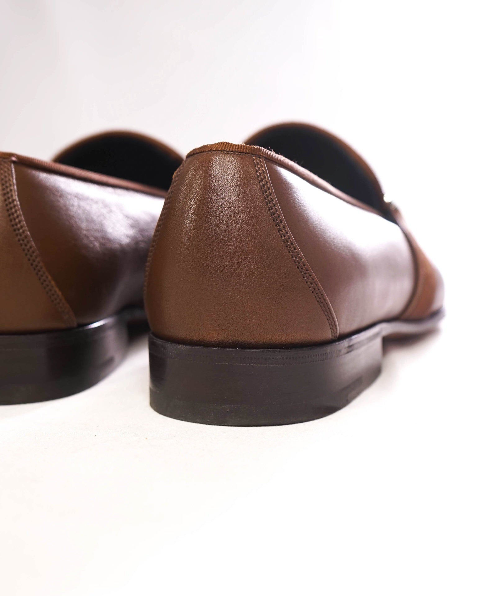 $780 FERRAGAMO - SARDEGNA Brown Loafers Leather - 8.5 3E