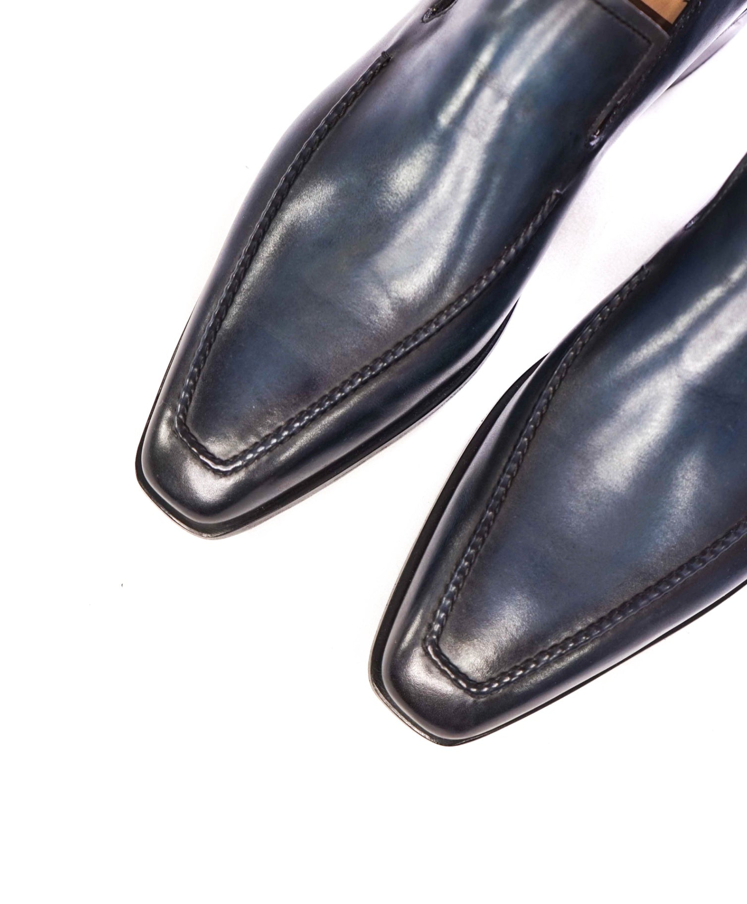 $2,690 BERLUTI - "ANDY" Blue Scritto Leather Loafers- 11.5 US (10.5EU)