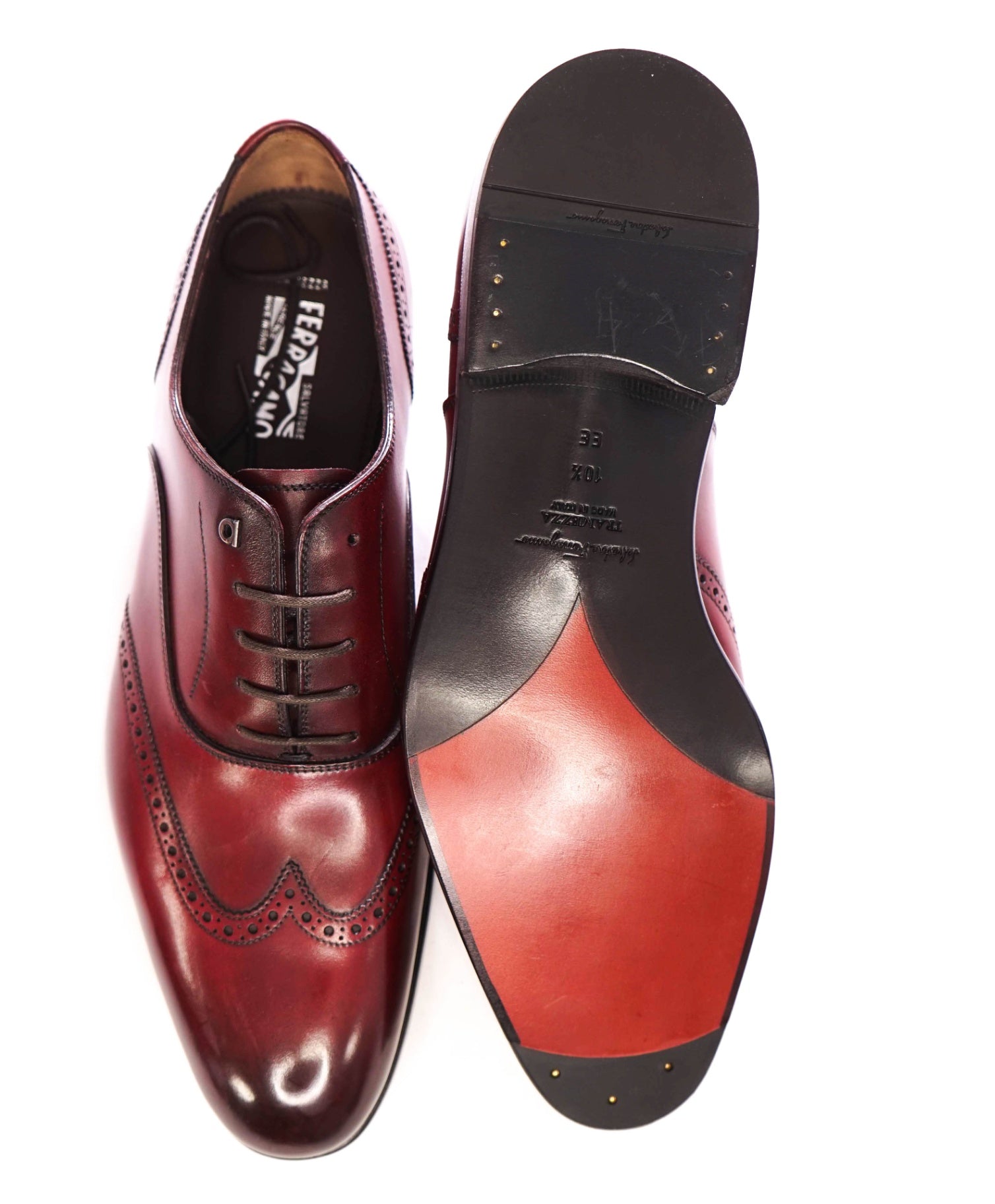 $1,550 FERRAGAMO TRAMEZZA - Red "RAPHAEL" Oxfords - 10.5 EE