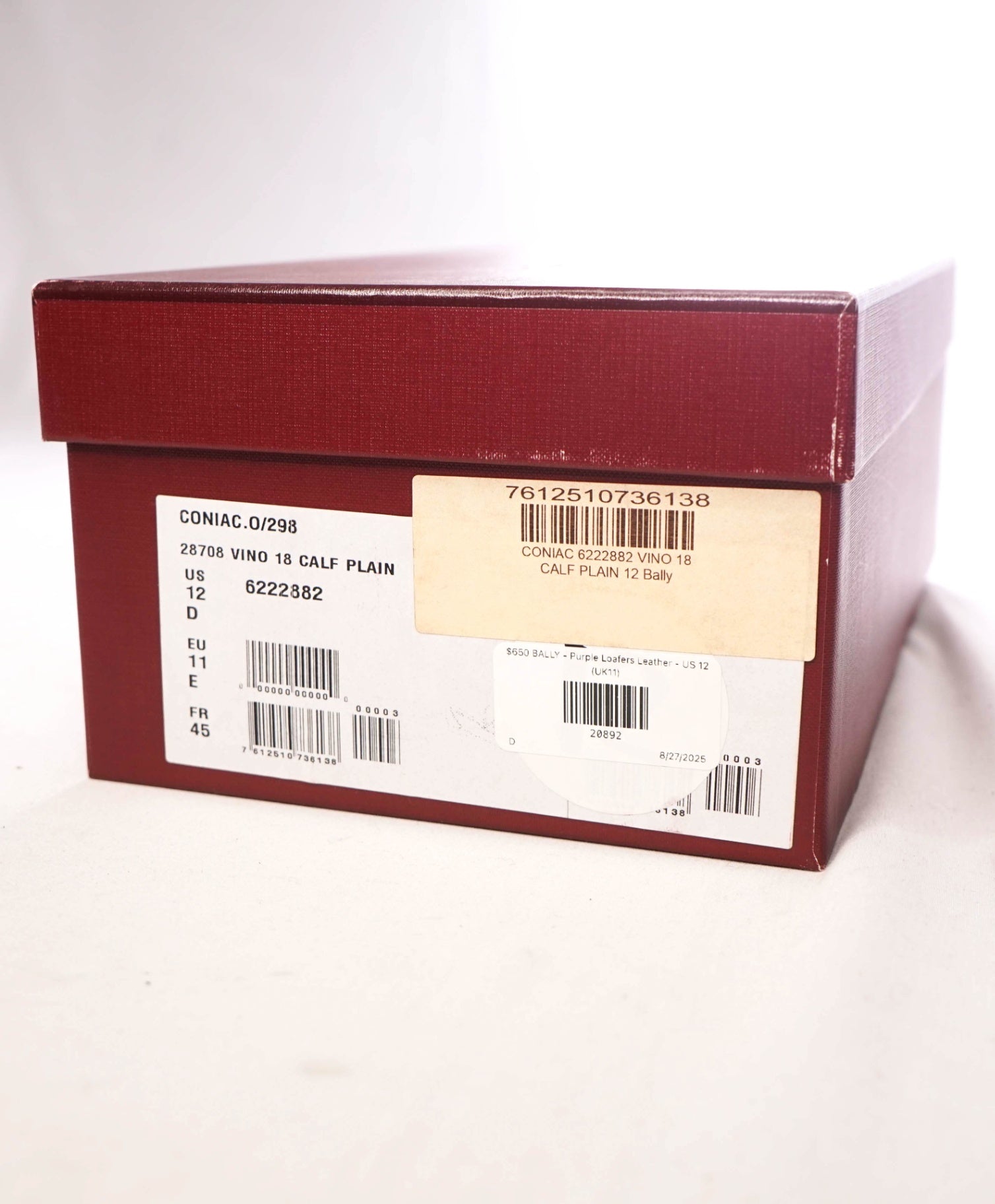 $650 BALLY - Purple Penny Loafers Leather - US 12 (UK11)