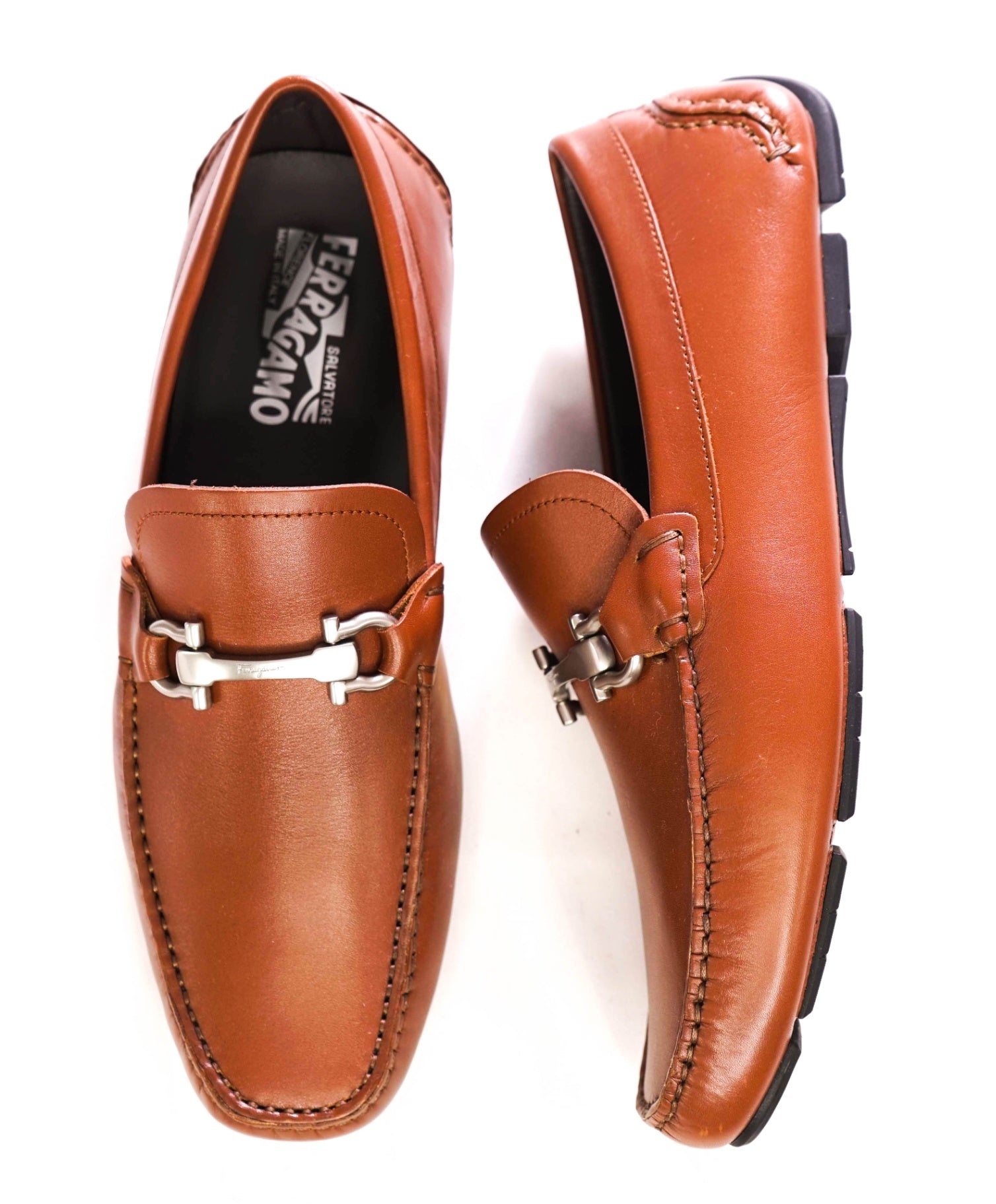 $800 FERRAGAMO - Brown Driving shoes Leather - 7 EE