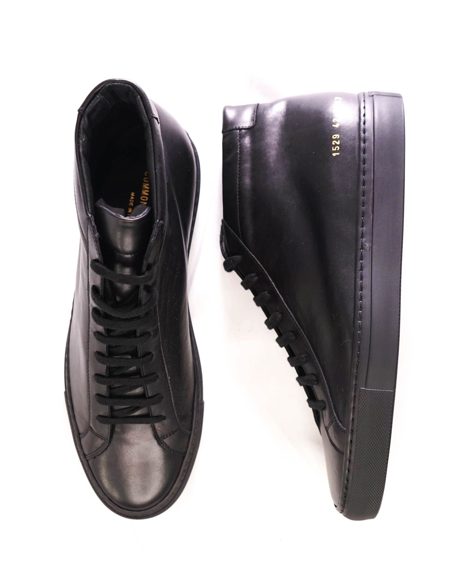 $450 COMMON PROJECTS - Achilles Mid Black Sneakers Leather - US 9 (42EU)