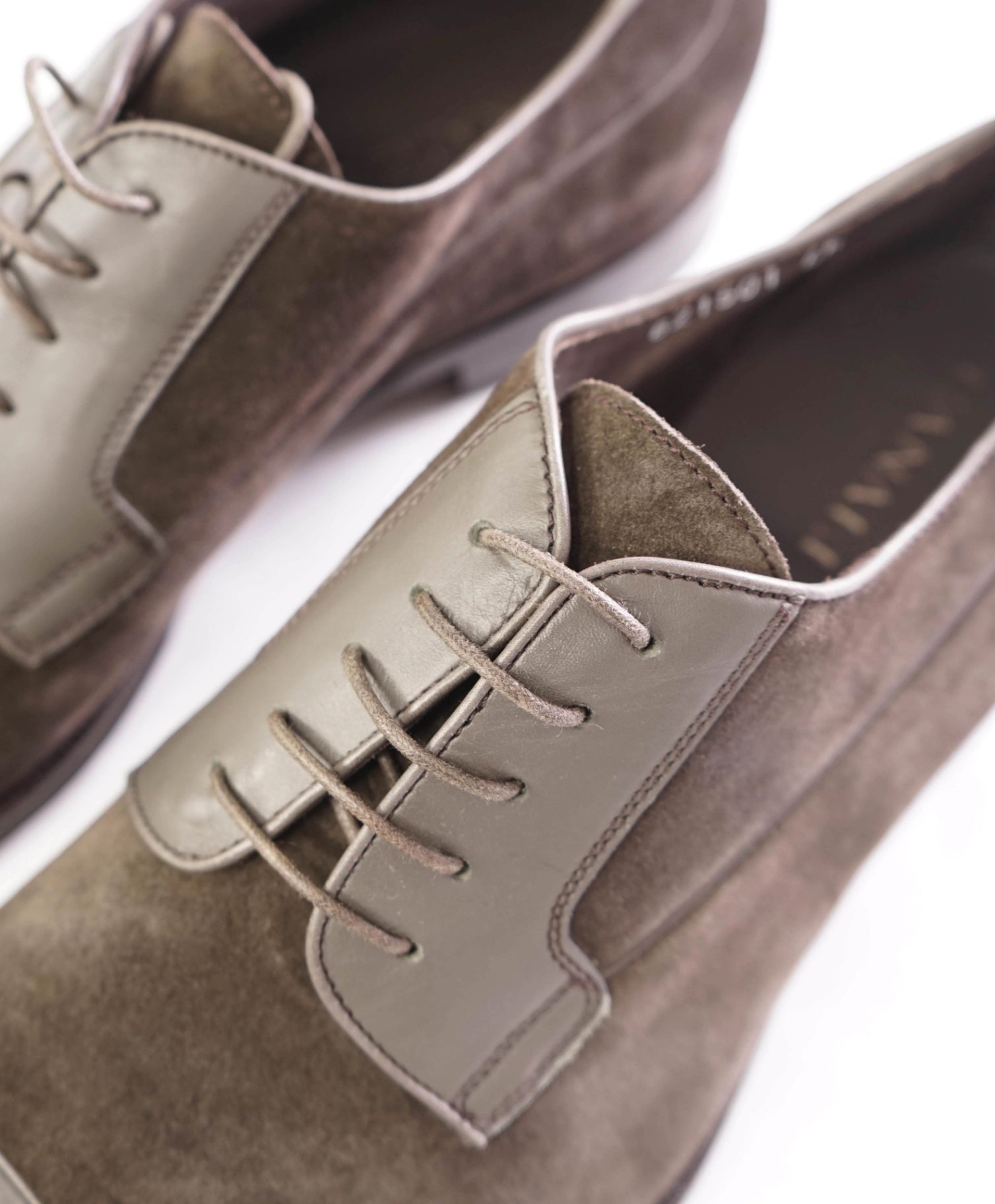 $695 CANALI - Brown Suede/Leather Derbies- US 13 (46EU)