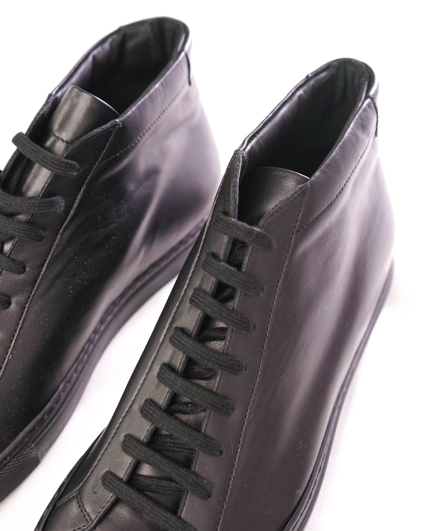 $450 COMMON PROJECTS - Achilles Mid Black Sneakers Leather - US 9 (42EU)