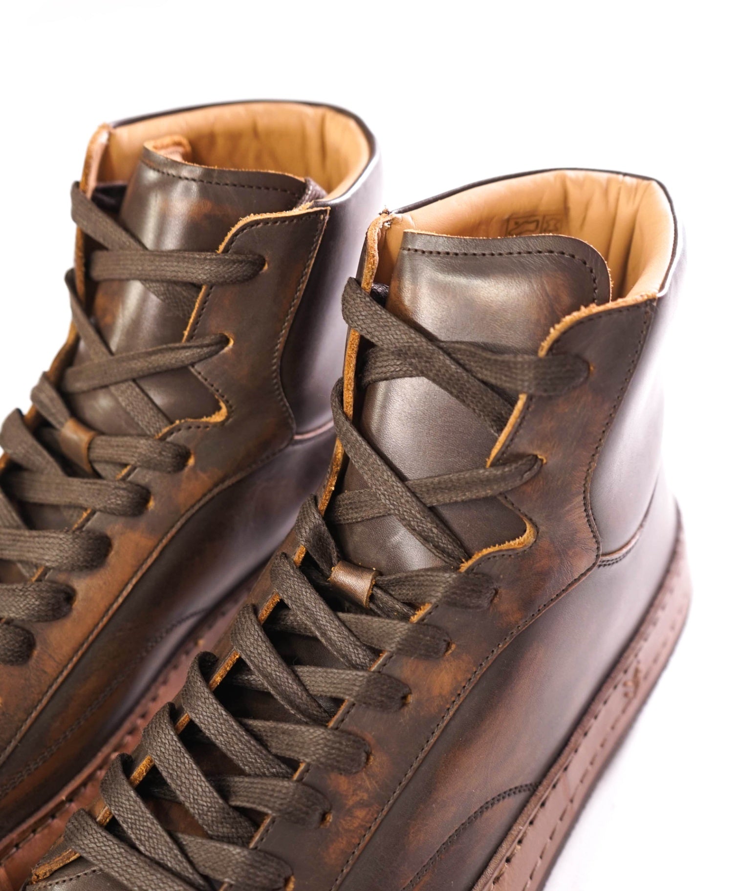 $698 JOHN VARVATOS -"Wooster Artisan High Top" Leather - US 8.5