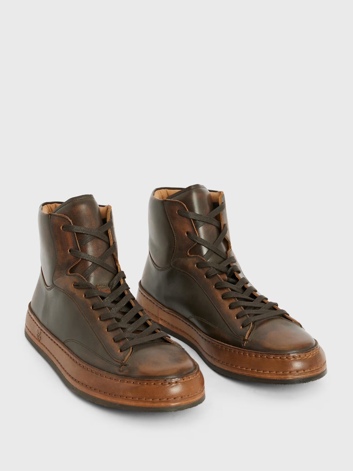 $698 JOHN VARVATOS -"Wooster Artisan High Top" Leather - US 8.5