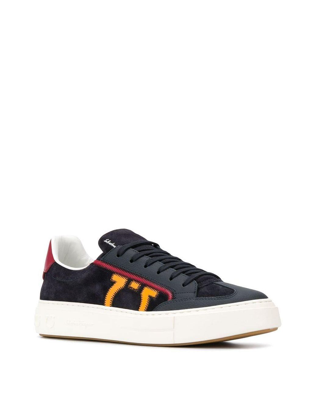$750 FERRAGAMO - *BORG 5* Blue/Yellow Gancini Sneaker - 11 M