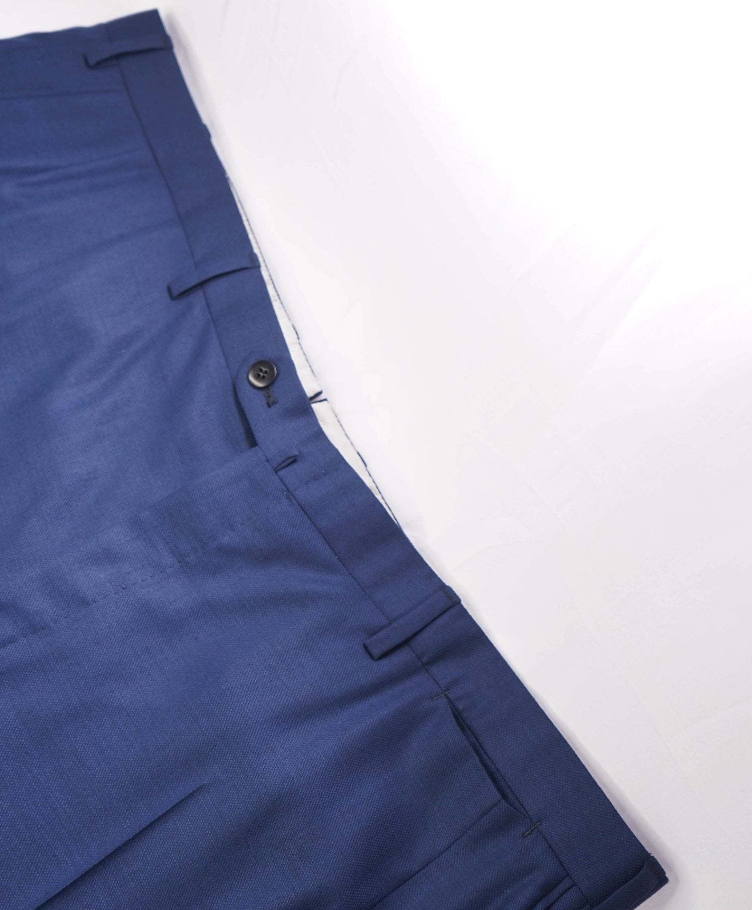 $1,095 BRIONI Solid Medium Blue Wool Pants 44W