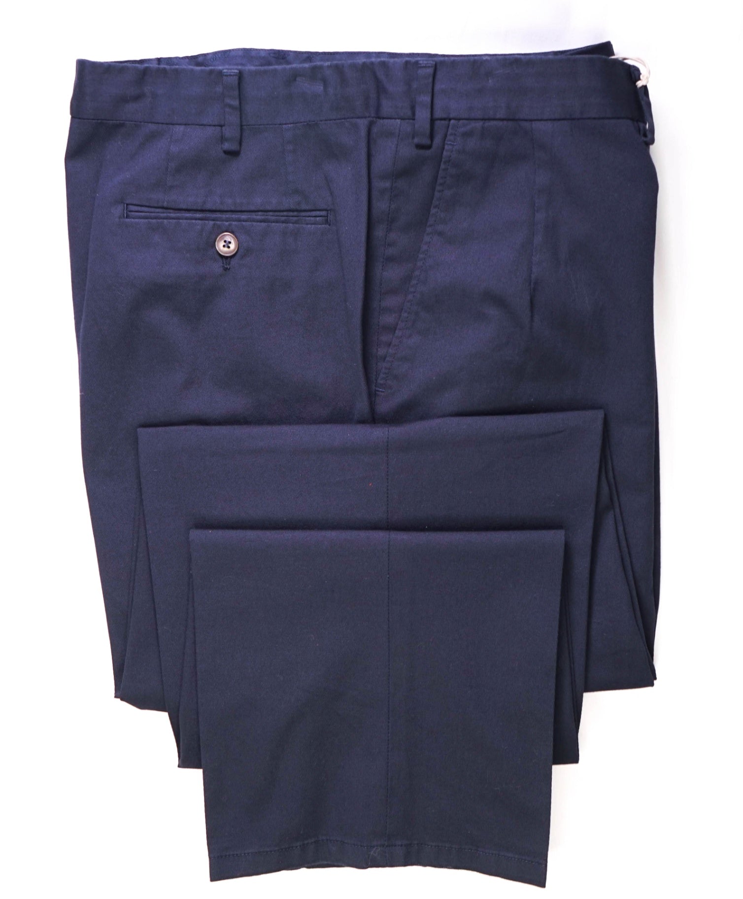 $1,095 BRIONI Solid Navy Chinos Cotton Pants 42W