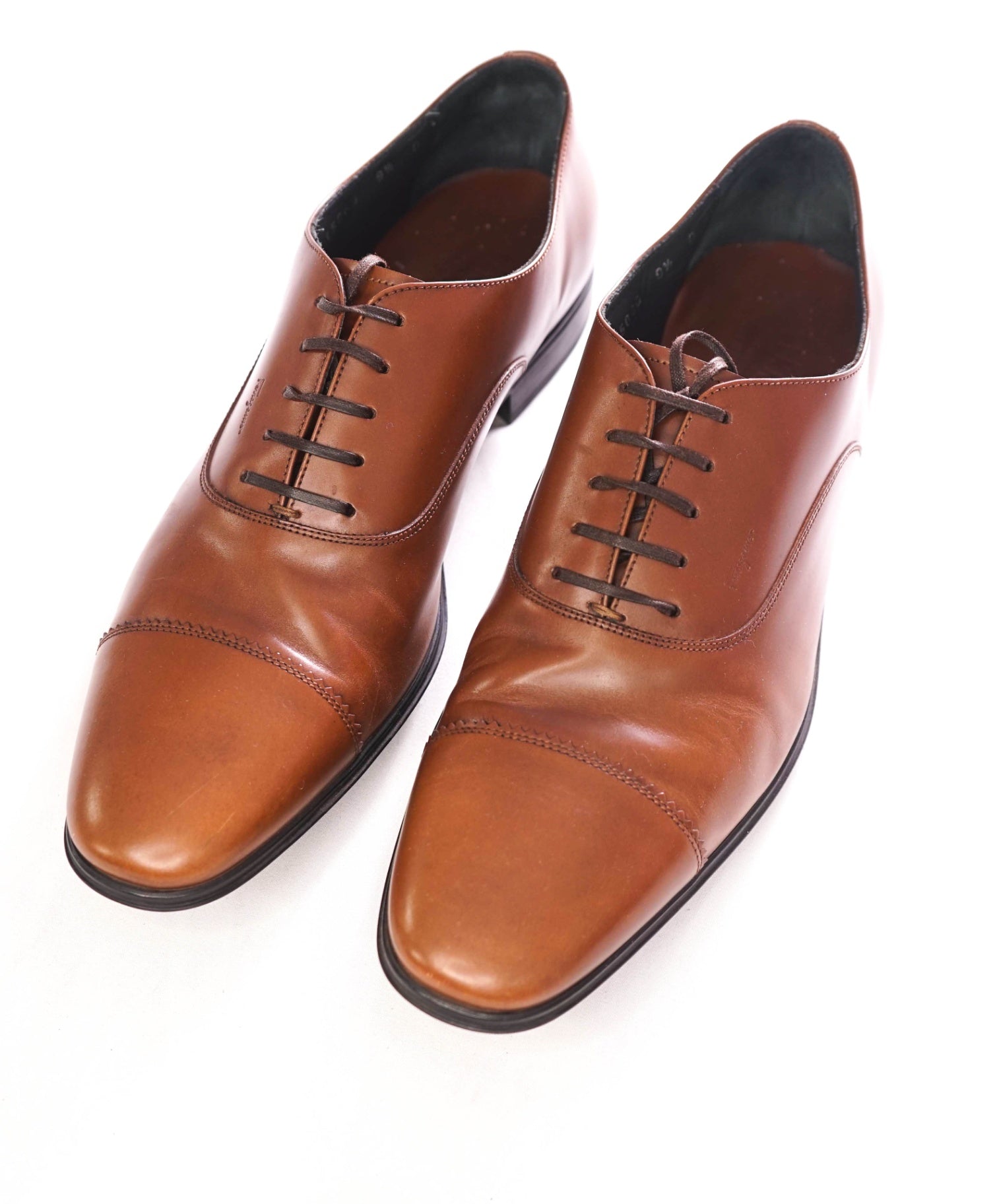 $895 SALVATORE FERRAGAMO - Leather Brown Oxfords - 9.5 D