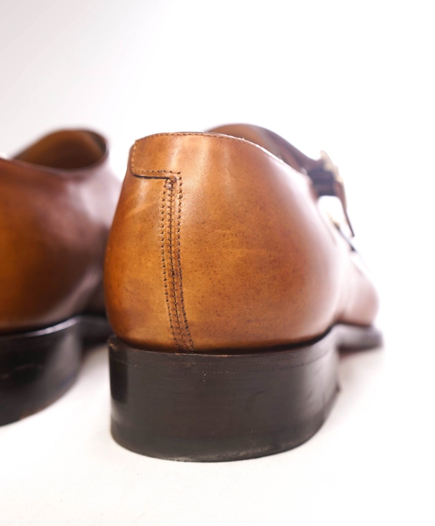 $1,595 SANTONI - *GOODYEAR* Brown Monk Straps - US 10.5 (9.5UK)