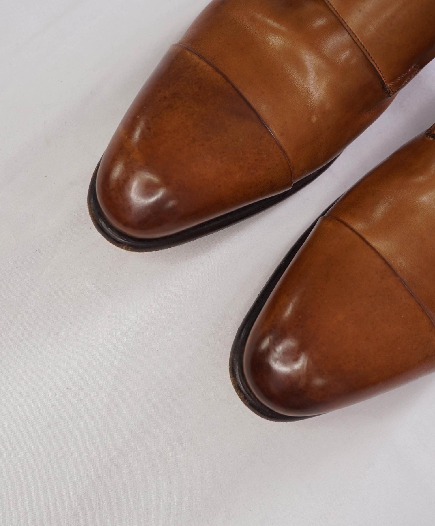$1,595 SANTONI - *GOODYEAR* Brown Monk Straps - US 10.5 (9.5UK)