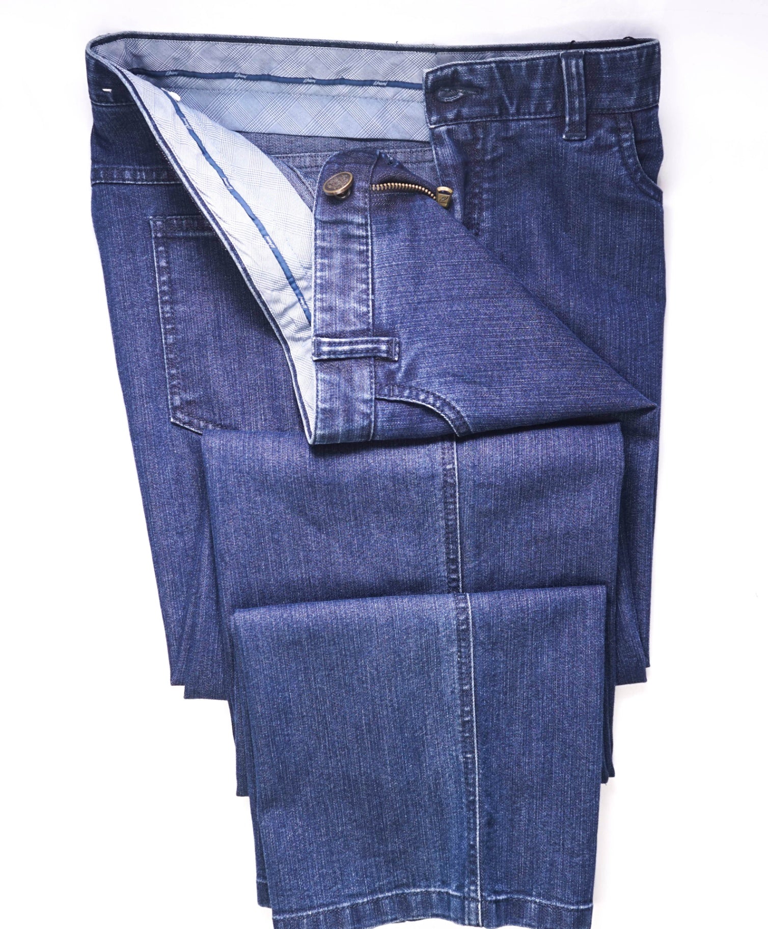 Brioni Solid Dark Blue Denim Pants 38W