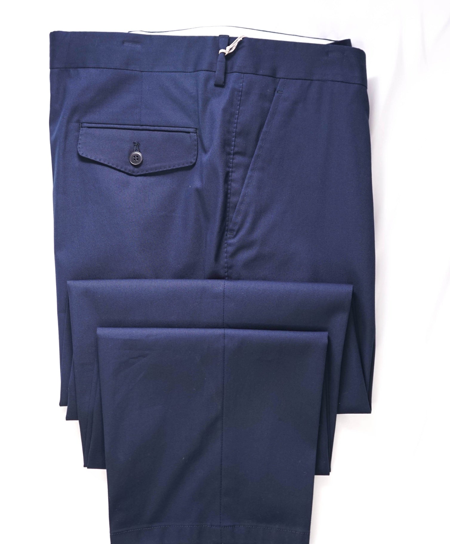 $1,095 BRIONI Solid Navy Cotton Pants 42W