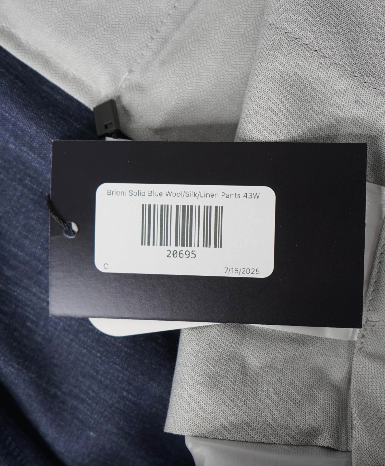 $1,095 BRIONI Solid Blue Wool/Silk/Linen Pants 42W