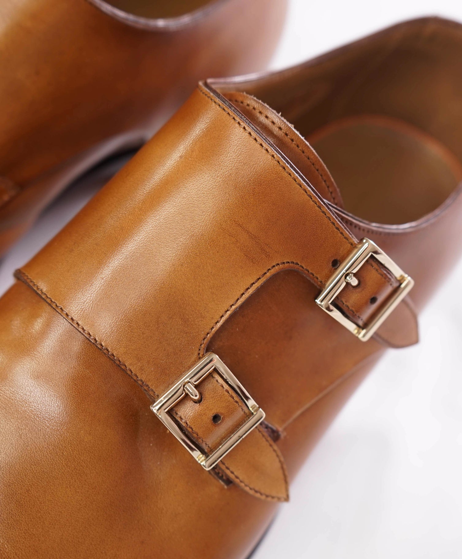 $1,595 SANTONI - *GOODYEAR* Brown Monk Straps - US 10.5 (9.5UK)