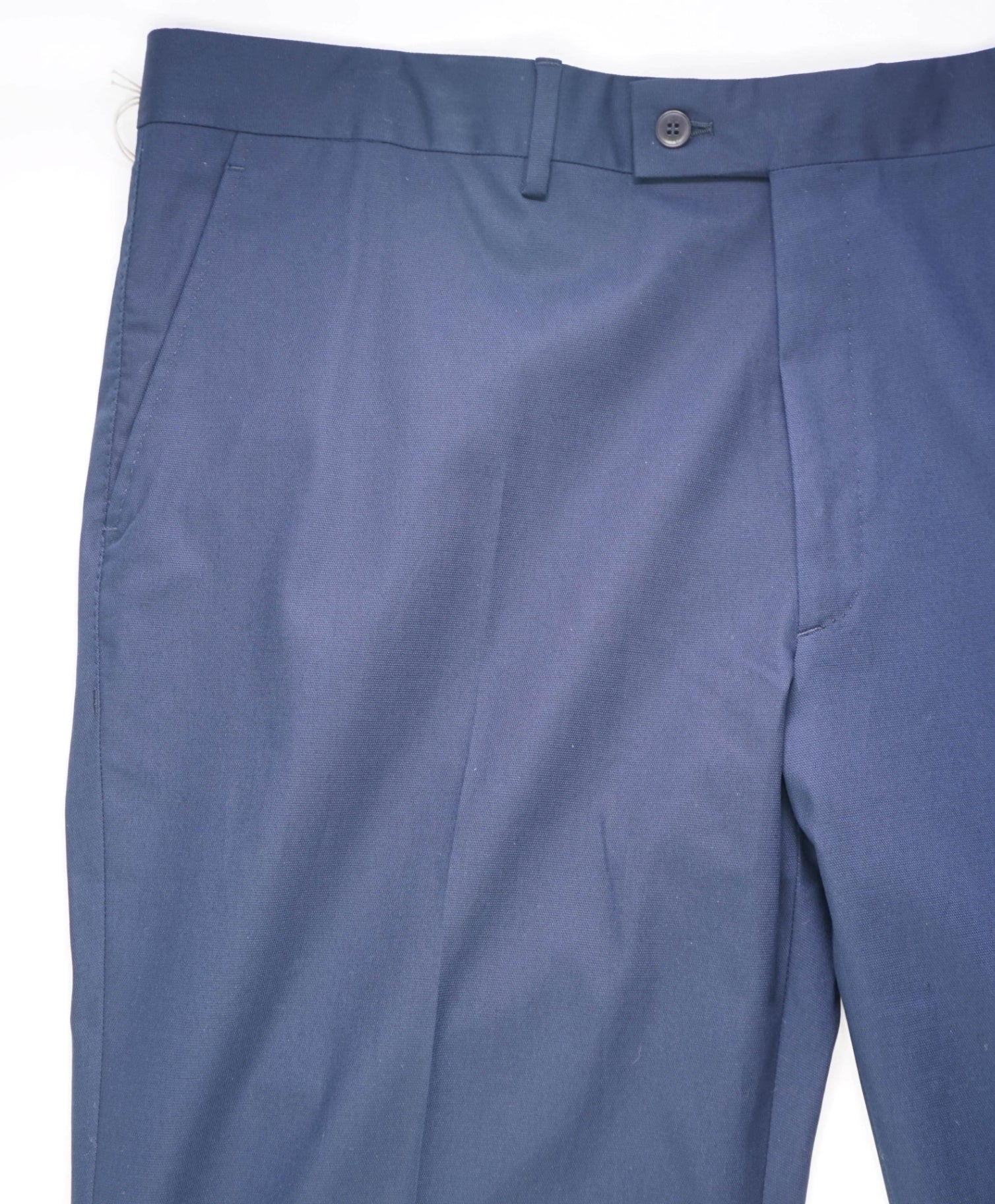 $1,095 BRIONI Solid Navy Cotton Pants 42W