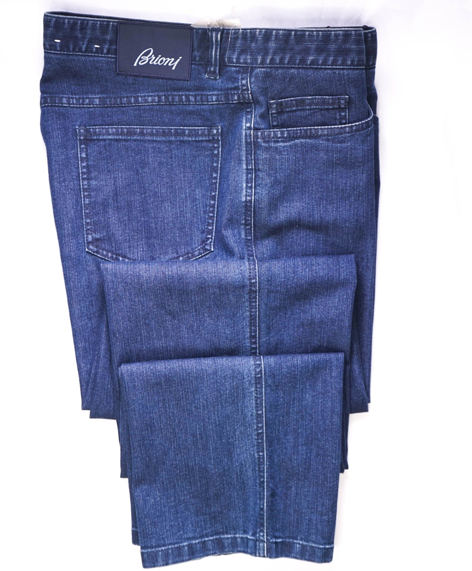 Brioni Solid Dark Blue Denim Pants 38W