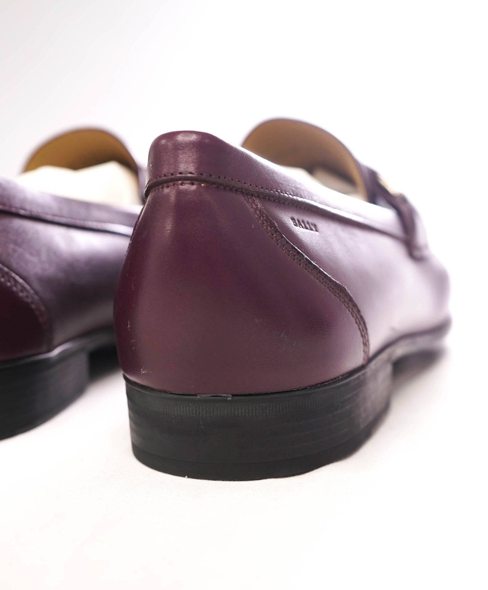 $650 BALLY - Leather Brownish/Purple Penny Loafers - 12 US (11UK)