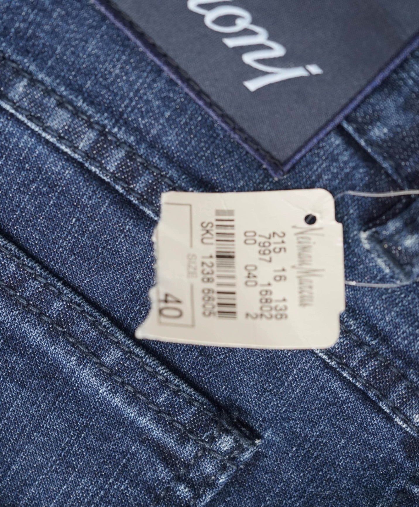 Brioni Solid Dark Blue Denim Pants 38W